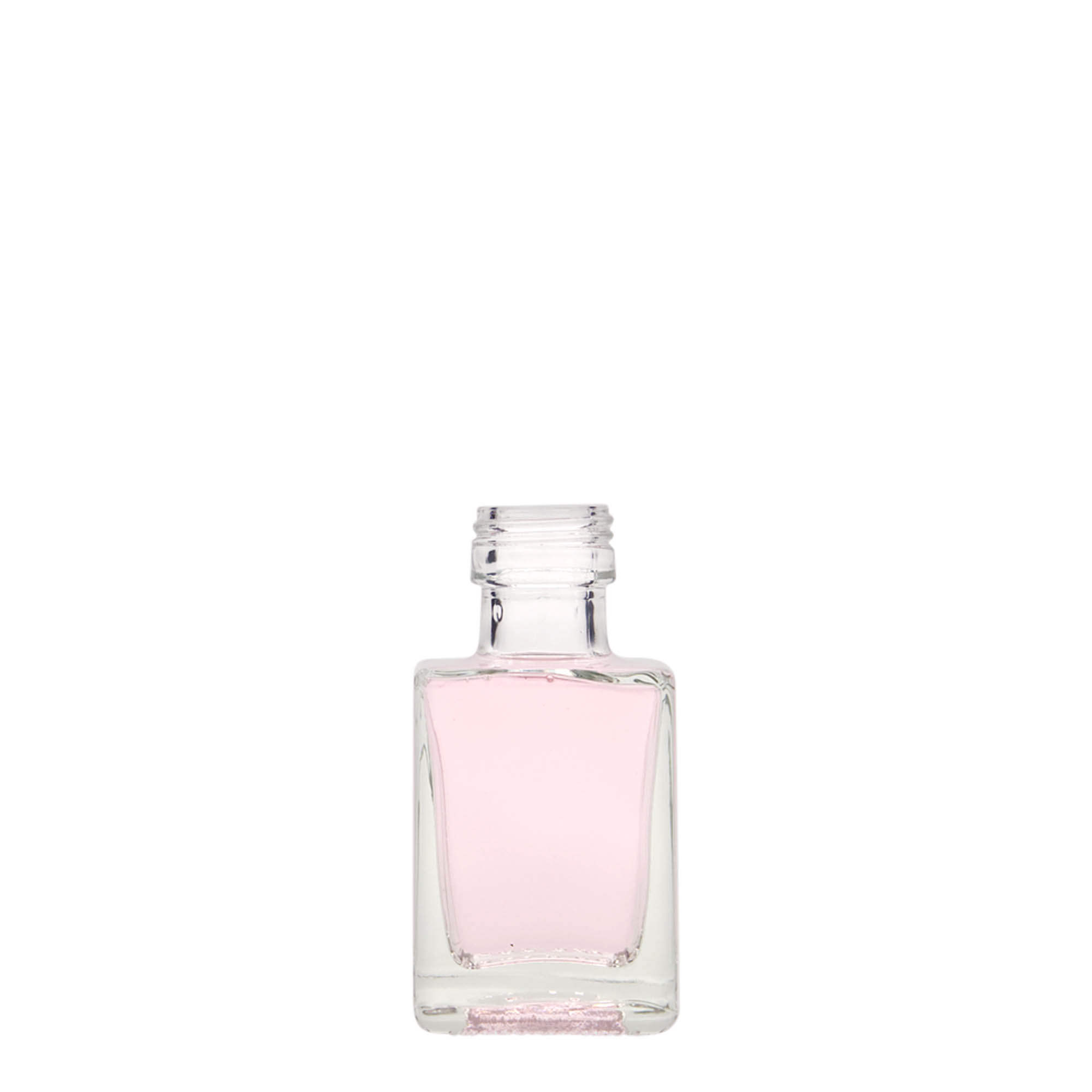 50 ml lasipullo 'Cube', neliönmuotoinen, suuaukko: PP 24 50 ml lasipullo 'Cube', neliönmuotoinen, suuaukko: PP 24