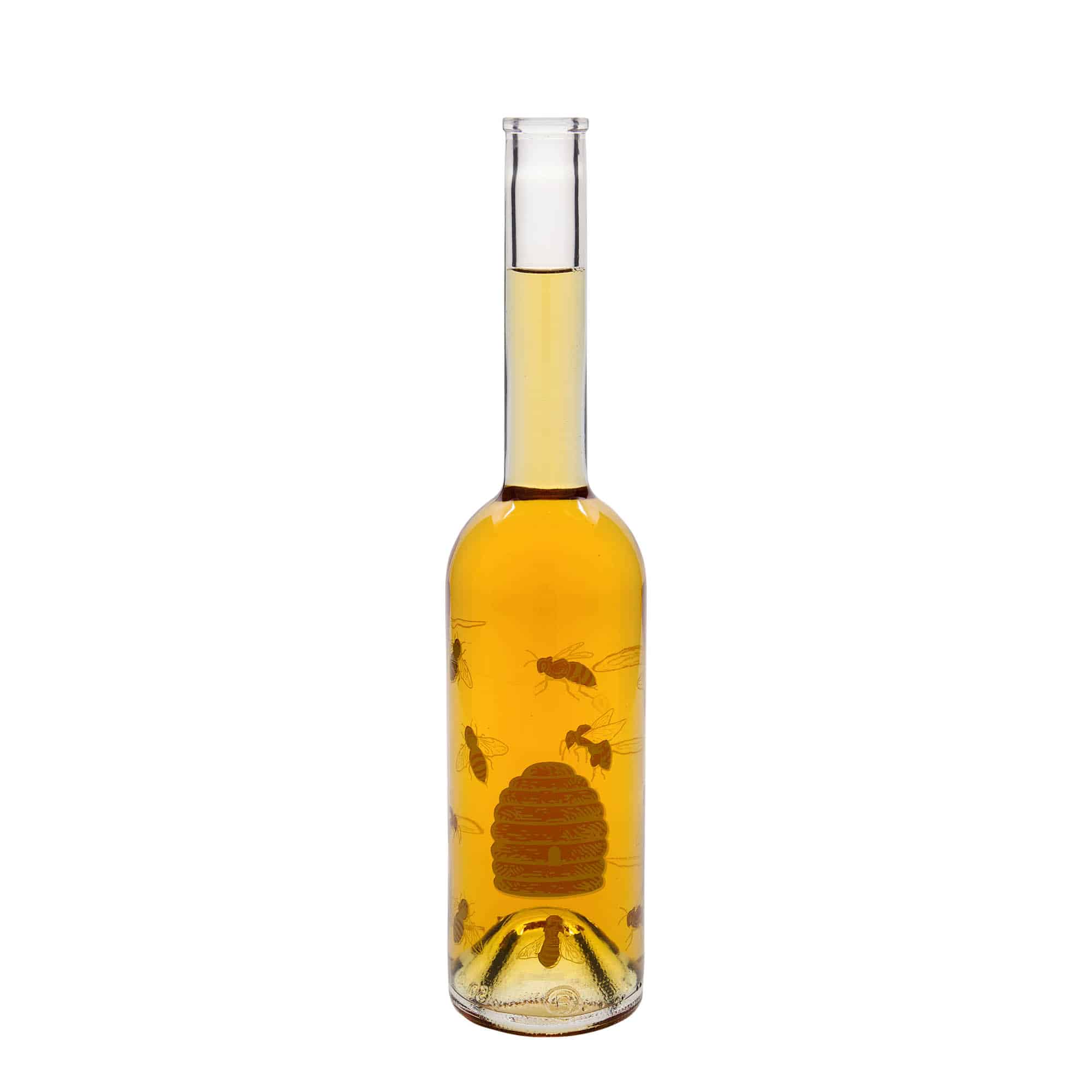 500 ml lasipullo 'Opera', kuvio: mehiläiset, suuaukko: korkki