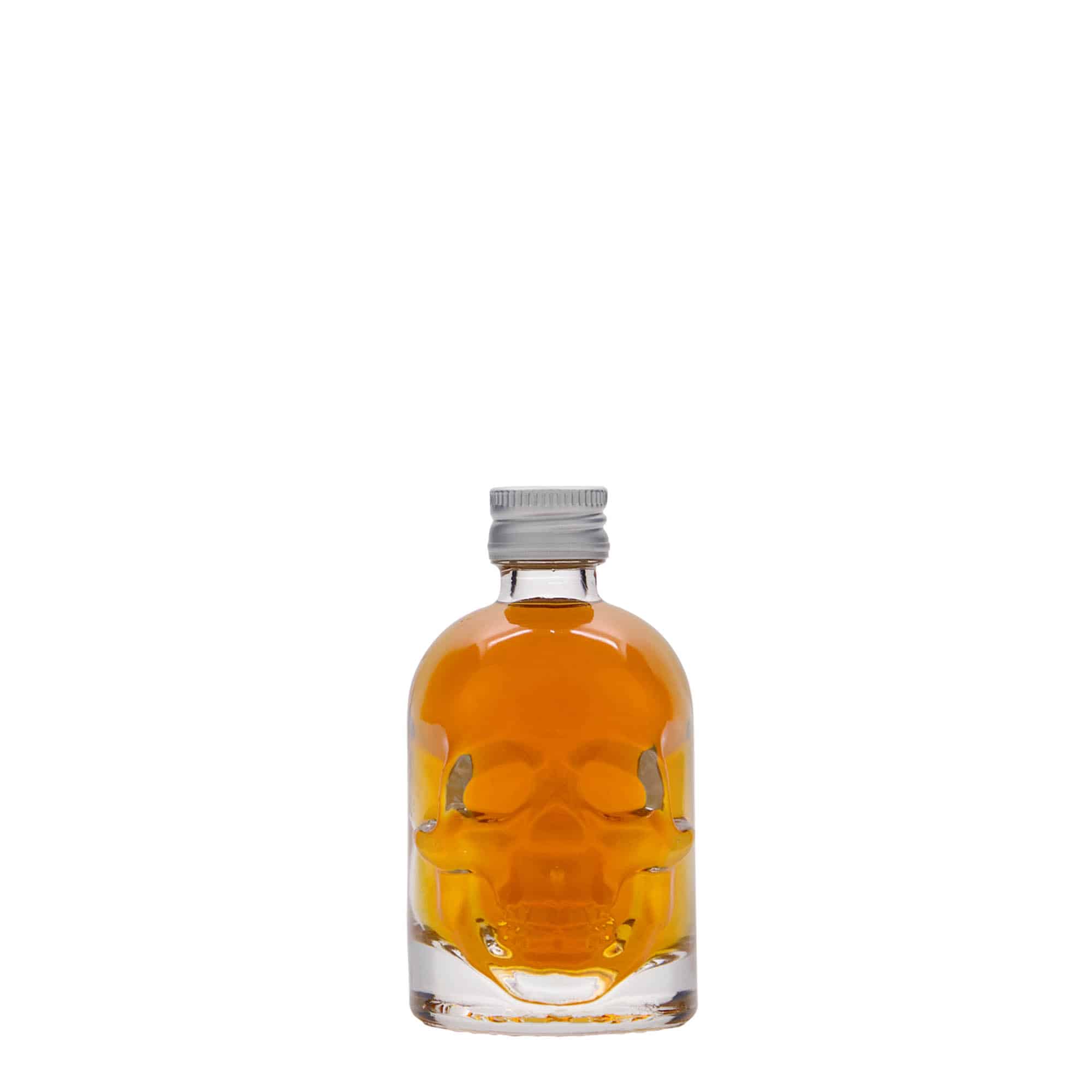 50 ml lasipullo 'Pääkallo', suu: PP 18