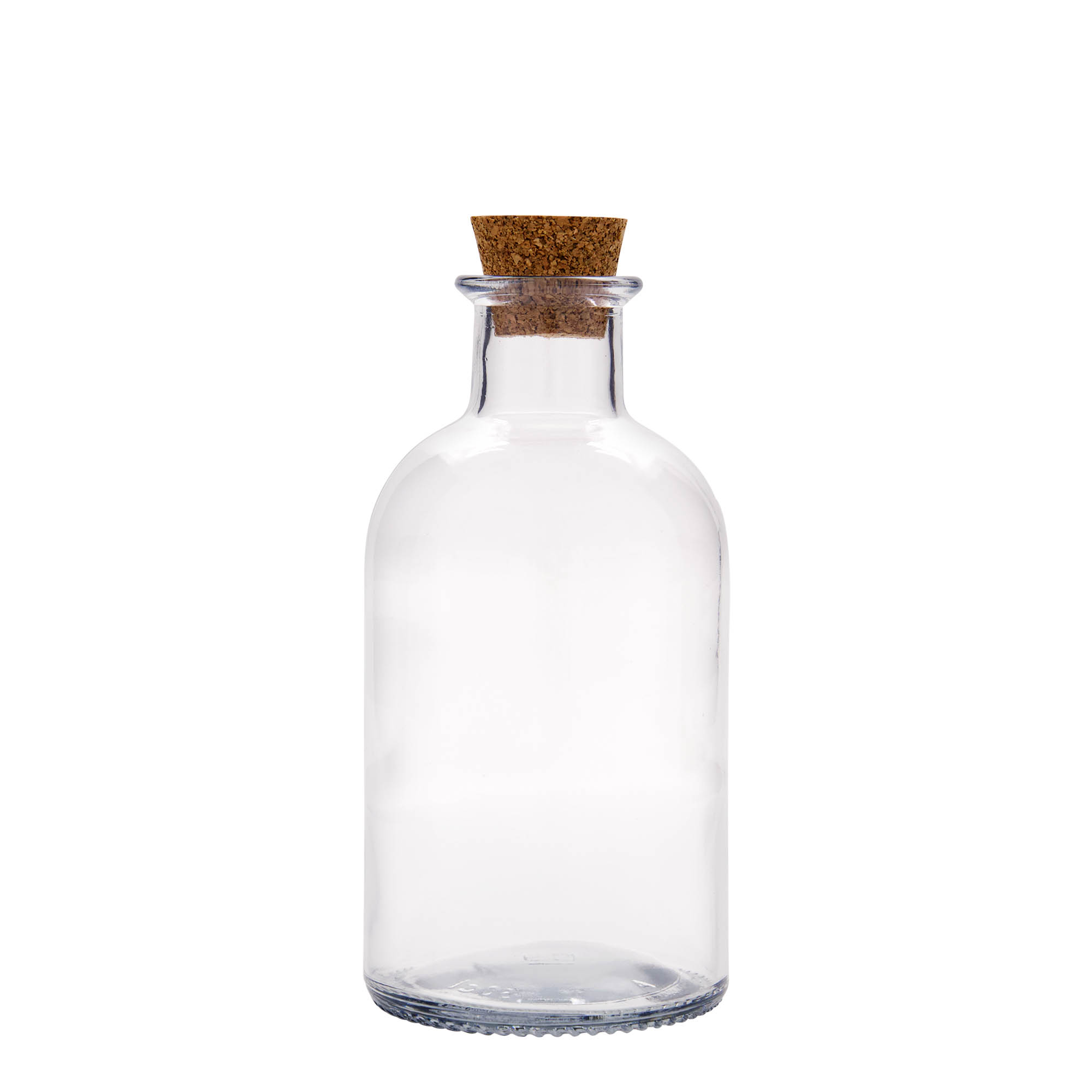 500 ml lasipullo apteekkarin 'Italia', suuaukko: korkki