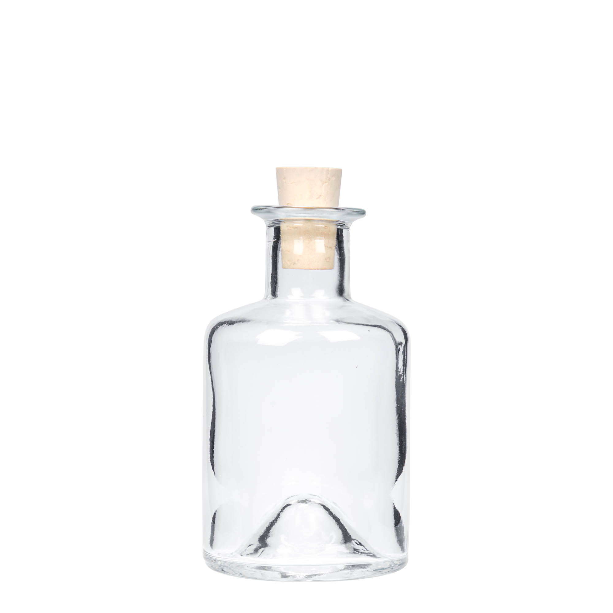 200 ml lasipullo apteekkarille, suuaukko: korkki