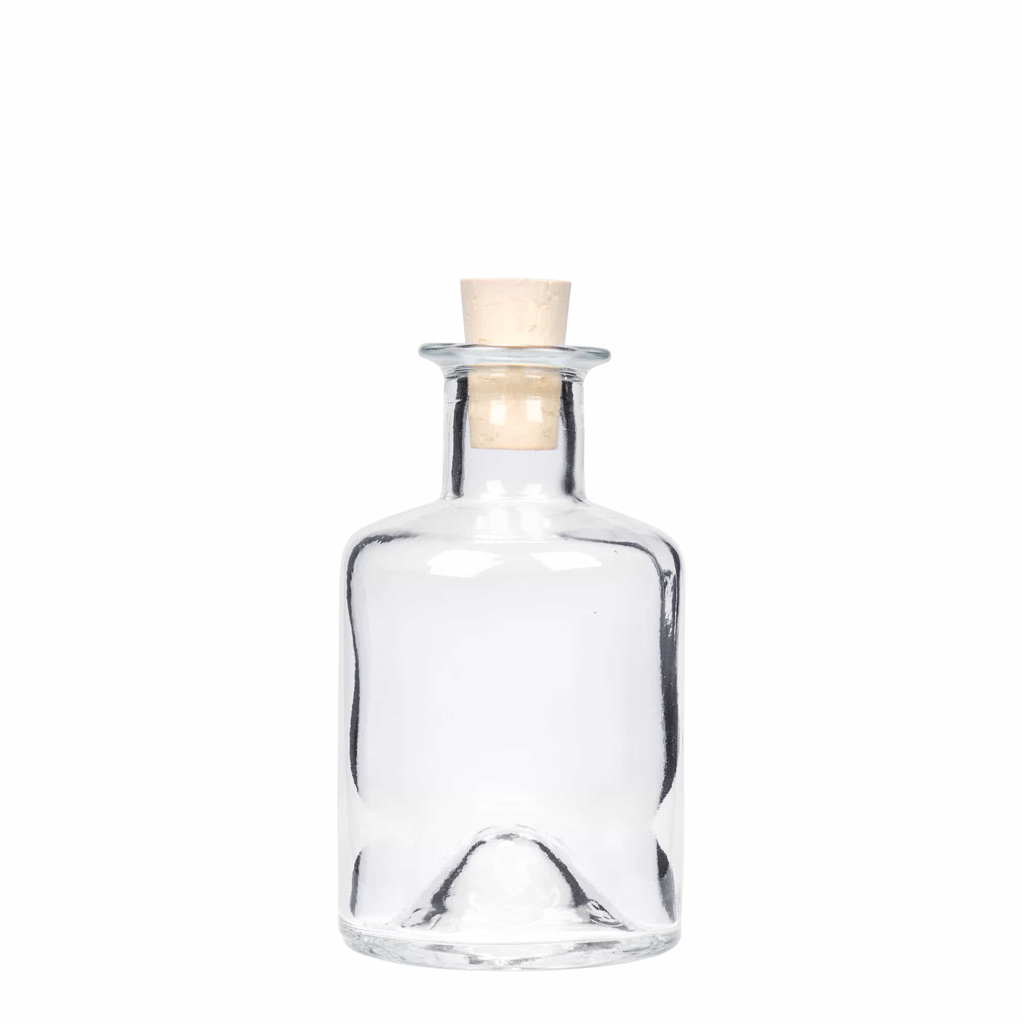 200 ml lasipullo apteekkarille, suuaukko: korkki