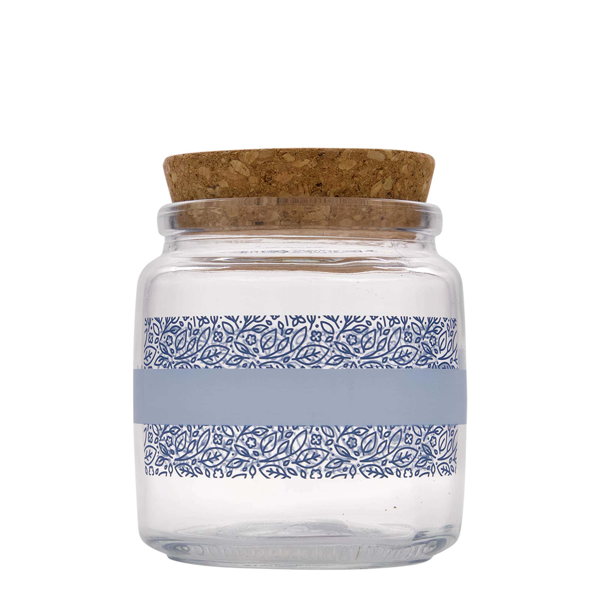 750 ml korkkilasi ”Giara”, kuvio: Naturalmente blu, suuaukko: korkki