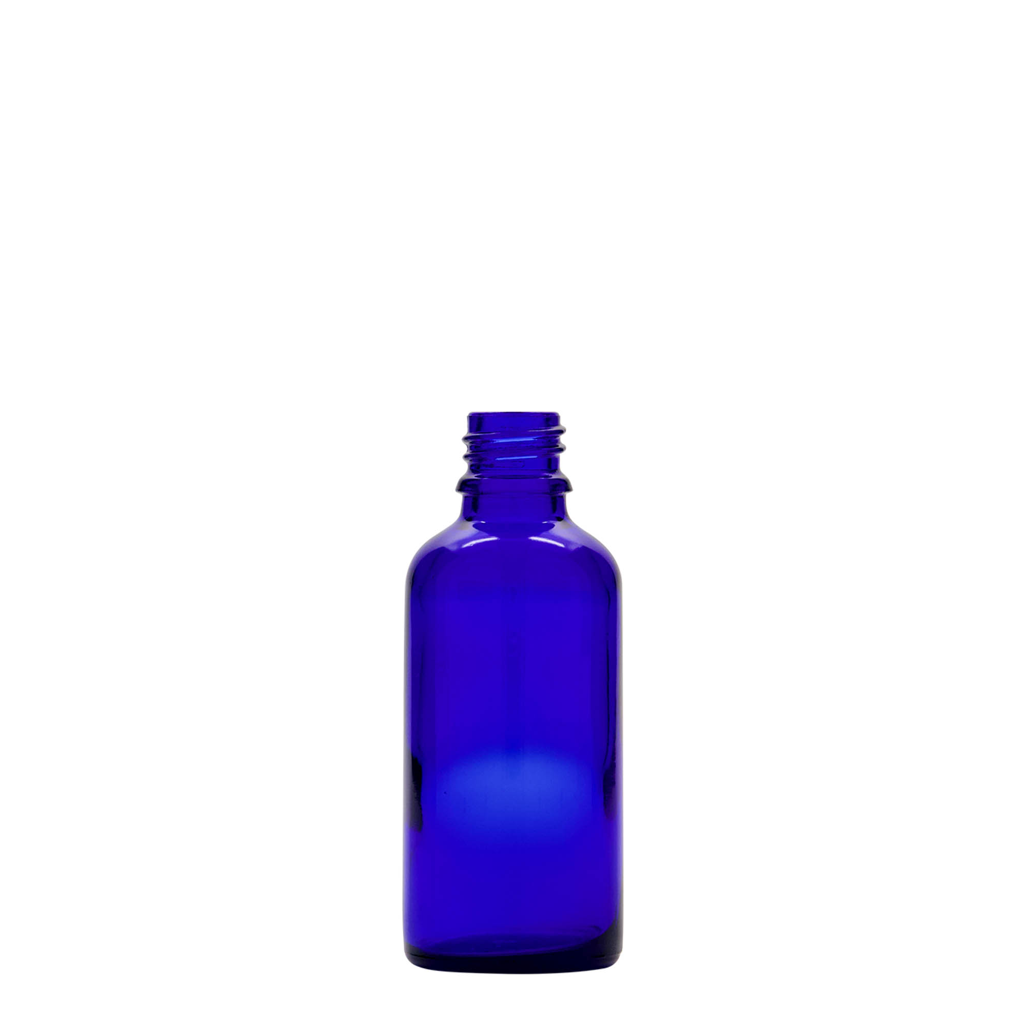 50 ml lääketieteellinen pipettipullo, lasia, kuninkaansininen-punainen, suuaukko: DIN 18
