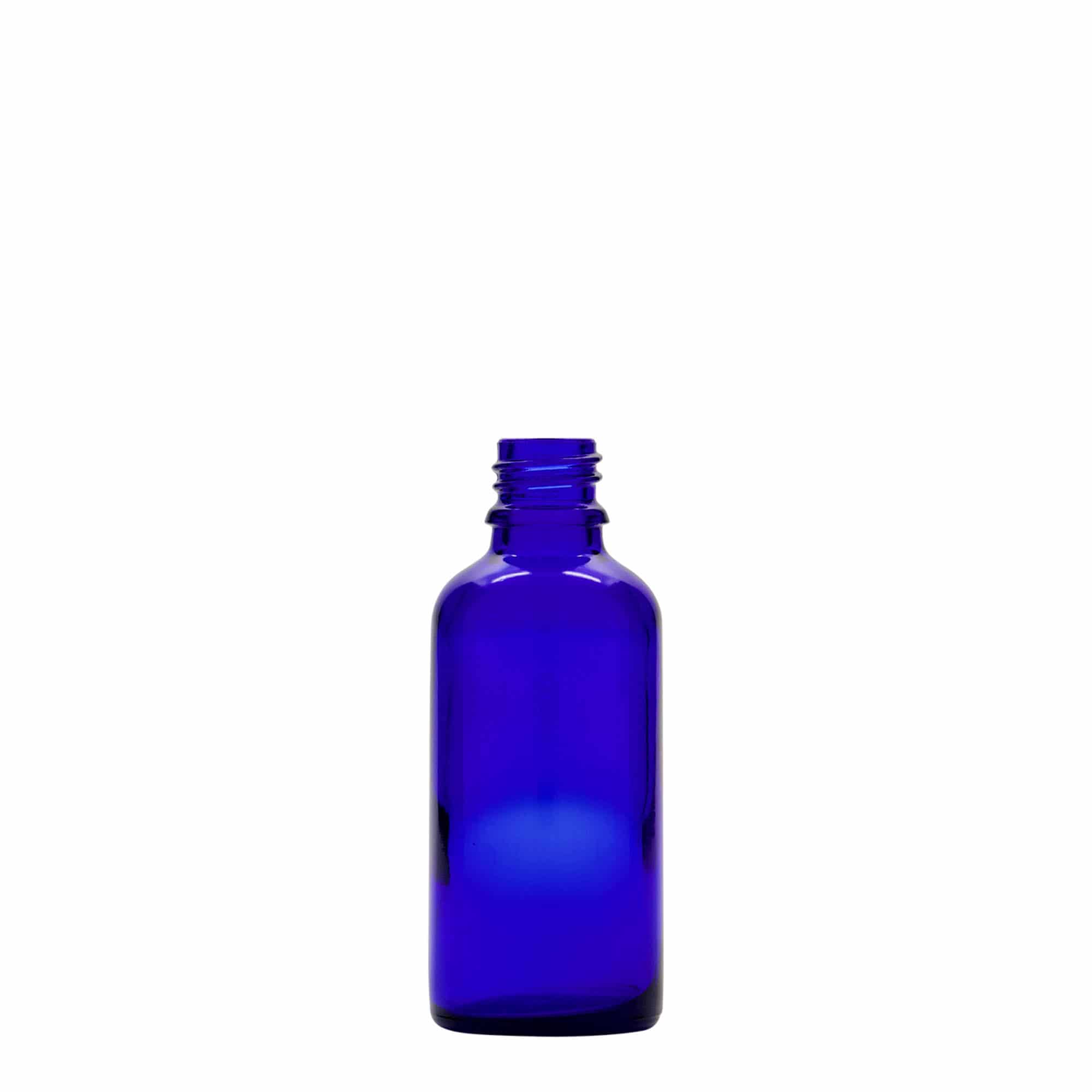 50 ml lääketieteellinen pipettipullo, lasia, kuninkaansininen-punainen, suuaukko: DIN 18