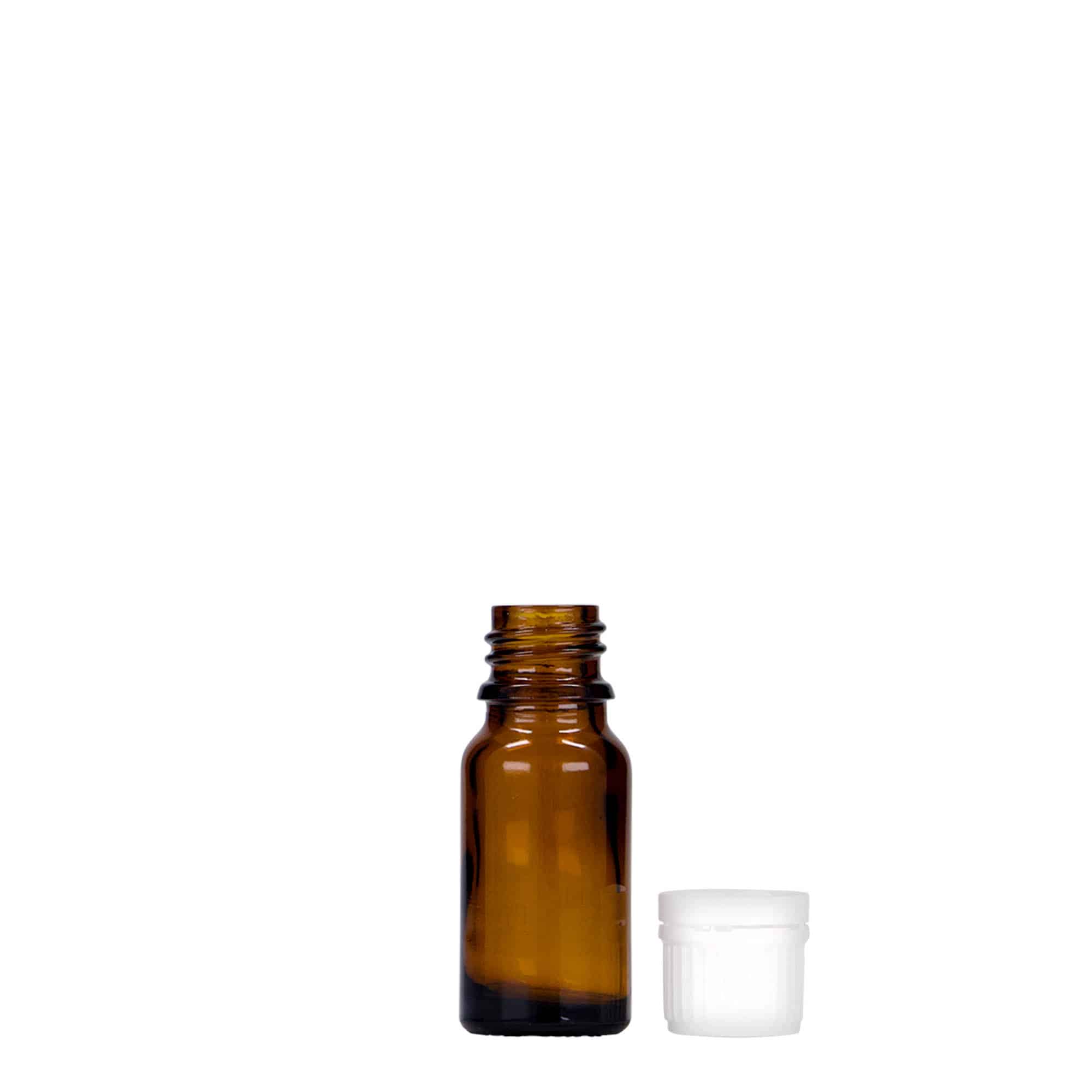 10 ml lääkepullo, lasi, ruskea, suu: DIN 18