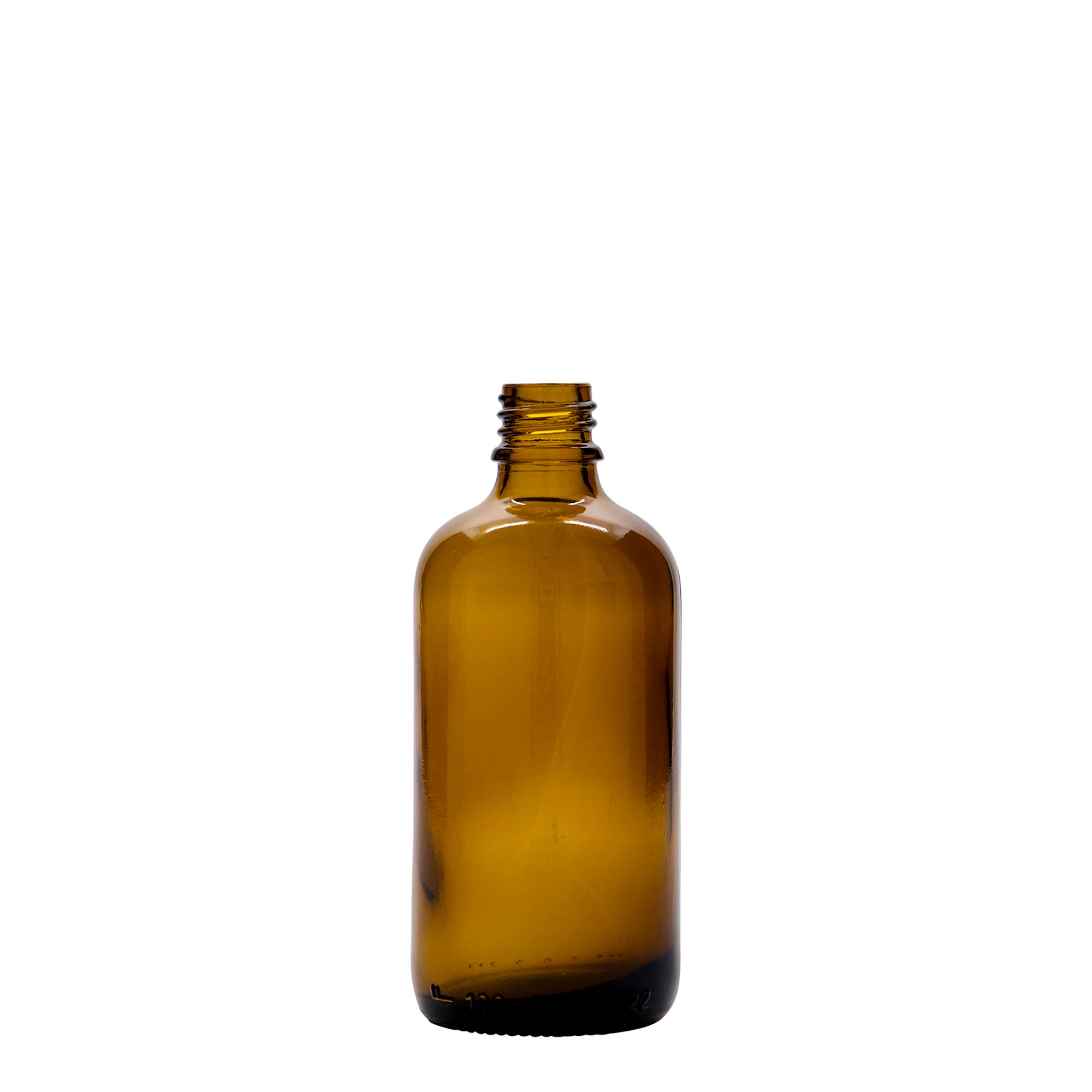 100 ml lääkepullo, jossa voidepumppu, lasia, ruskea, suuaukko: DIN 18
