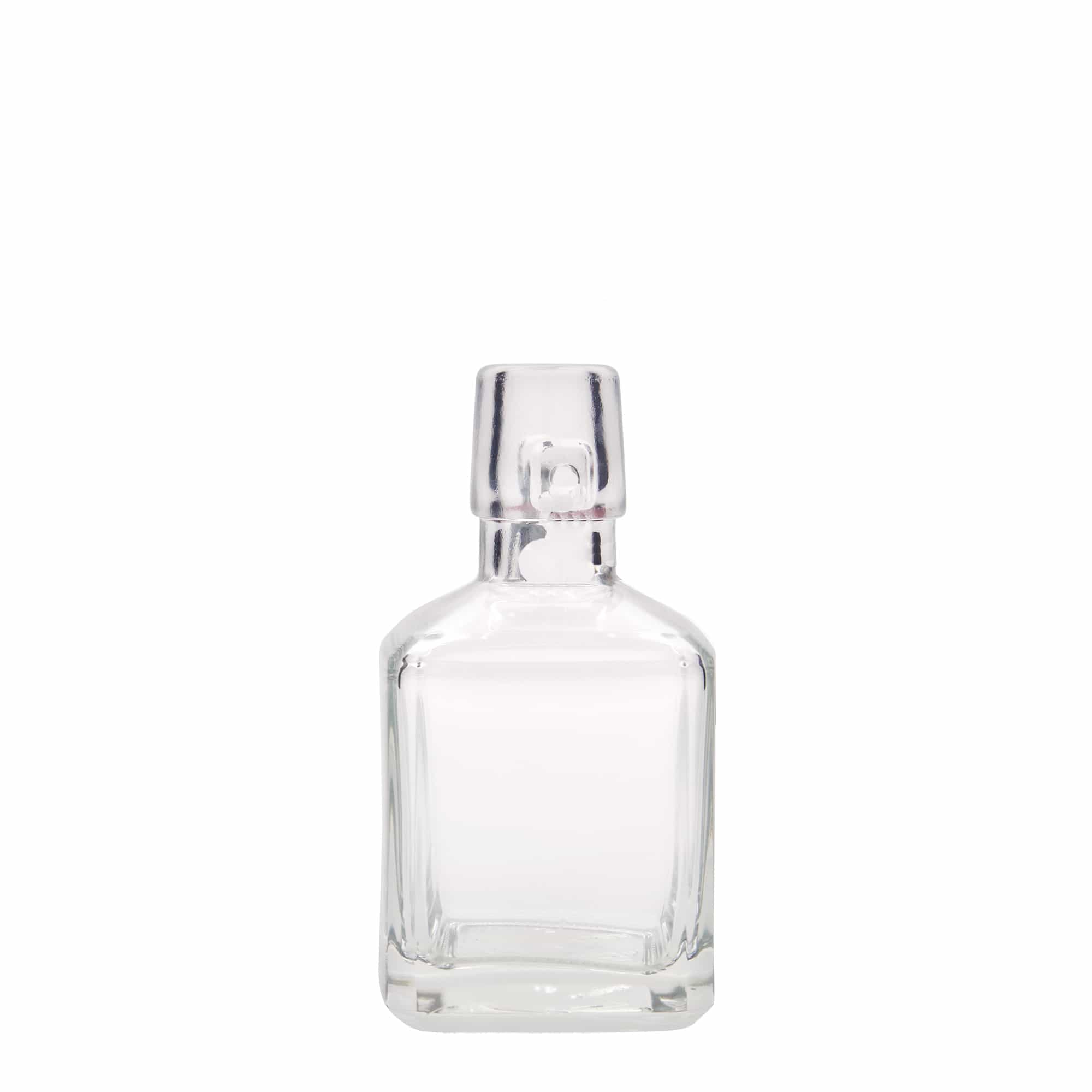 200 ml lasipullo 'Kubica', neliömäinen, suuaukko: peltisuljin