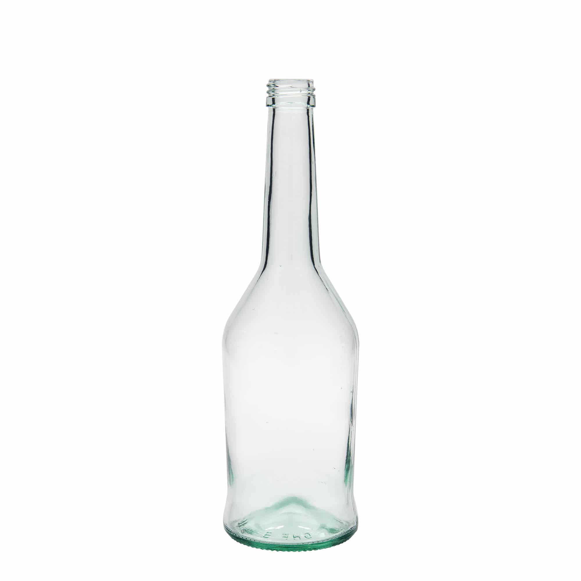 500 ml lasipullo väkeville alkoholijuomille, suuaukko: PP 28