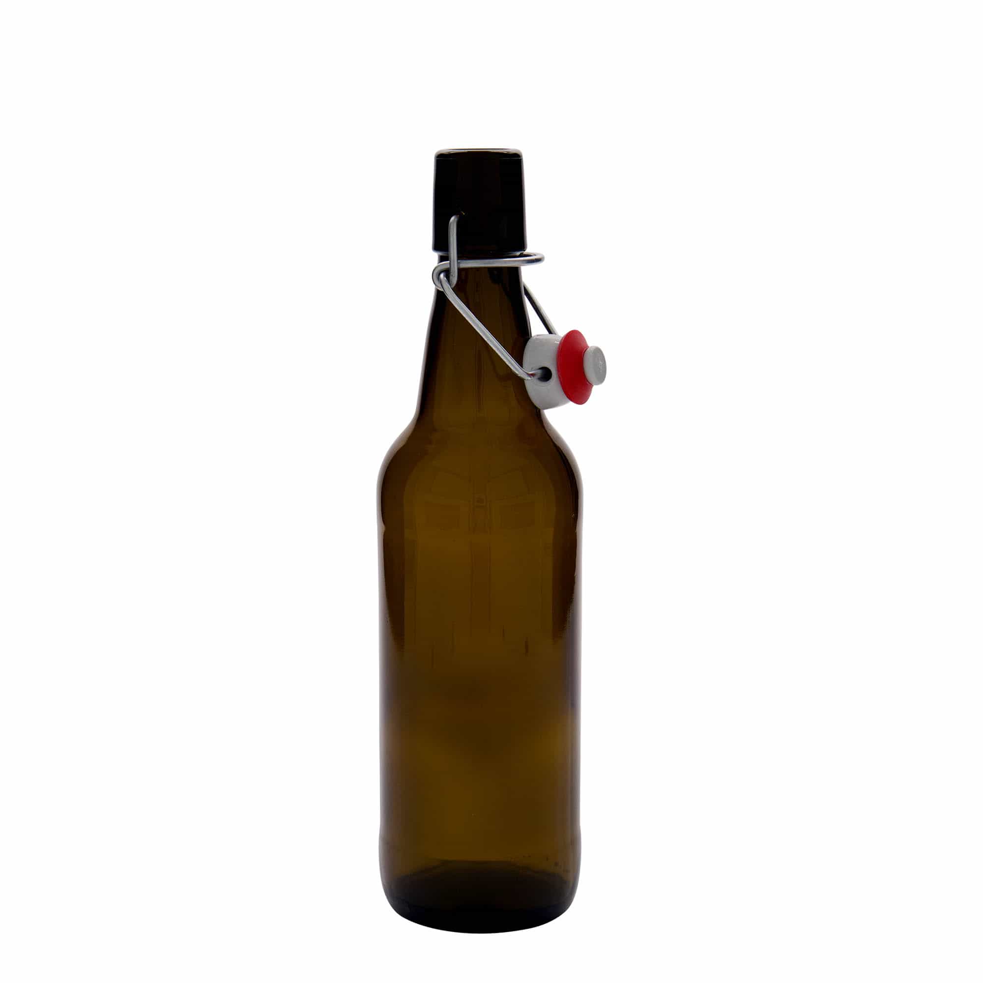 500 ml olutpullo, lasia, ruskea, suuaukko: lukittava kansi