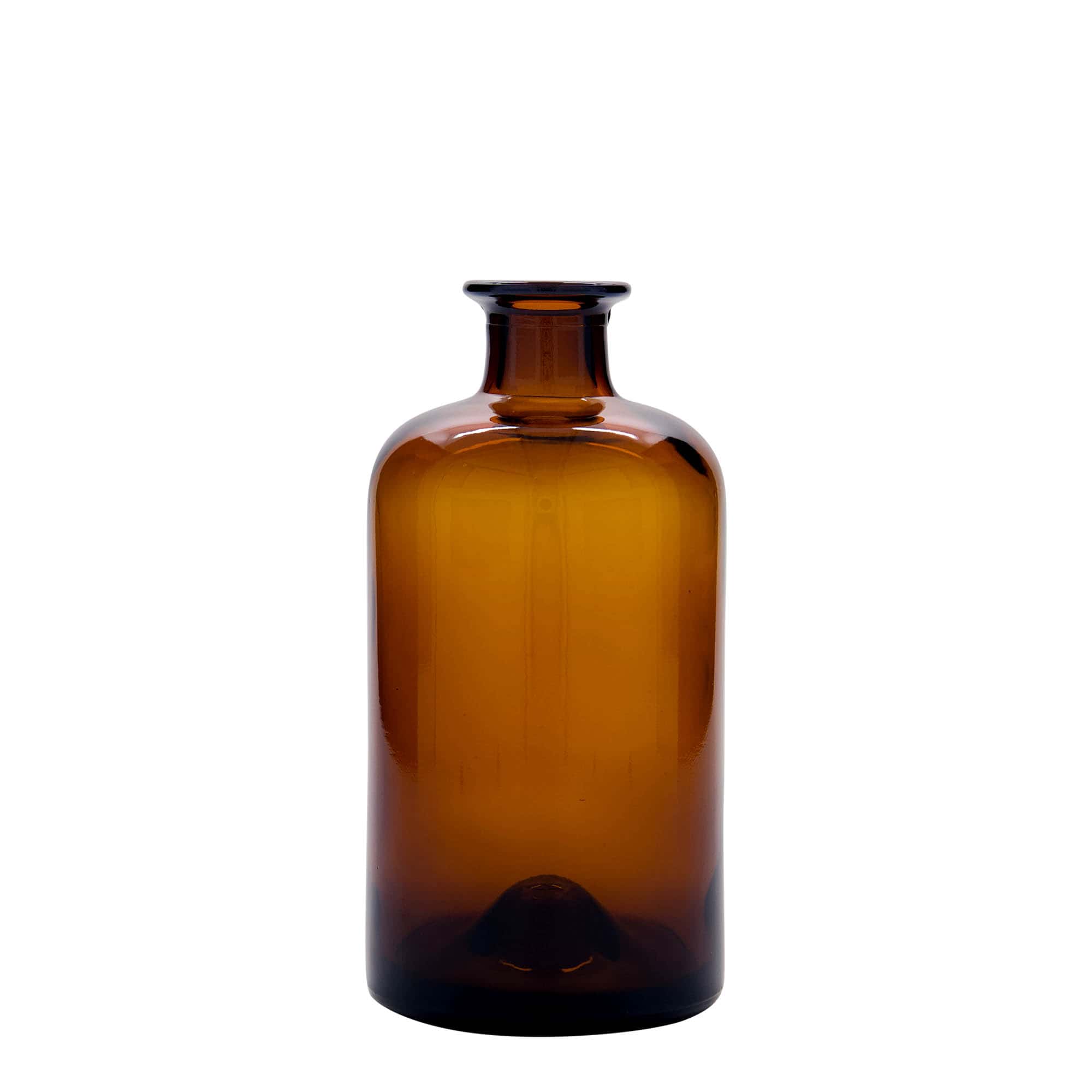 500 ml lasipullo apteekkarille, ruskea, suuaukko: korkki