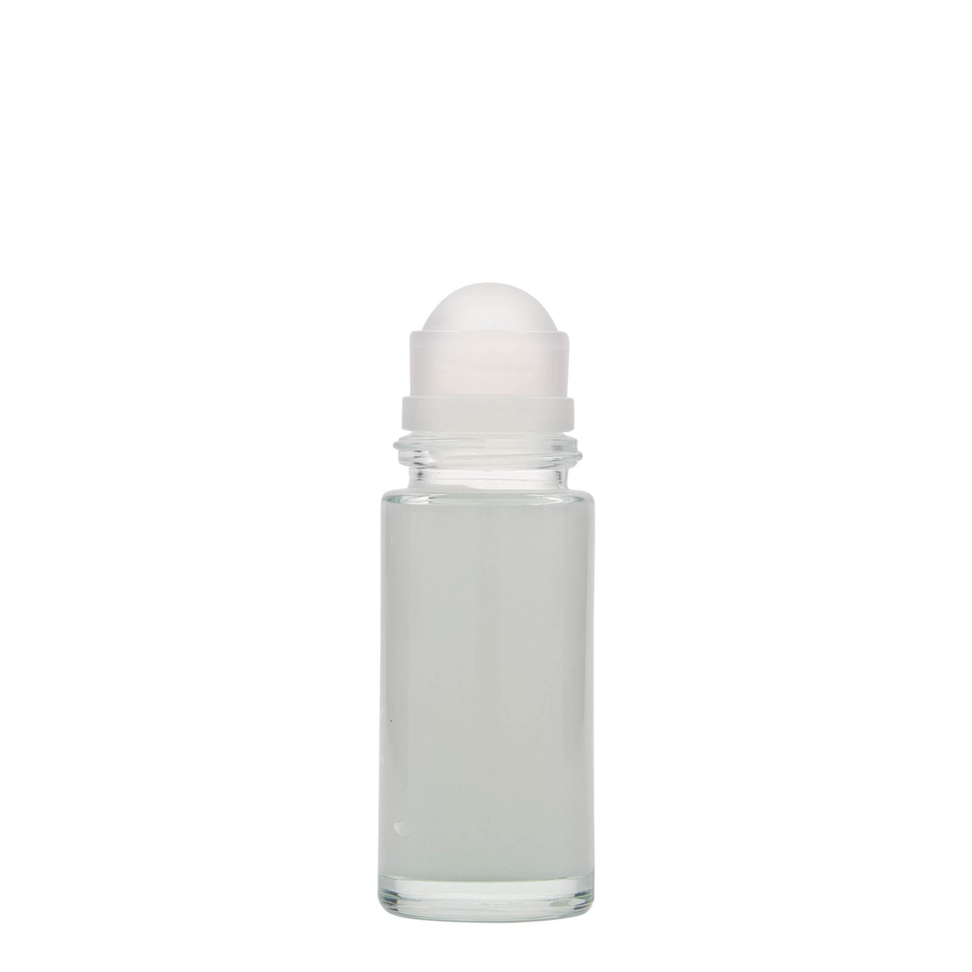 50 ml roll-on-pullo, lasia, suuaukko: ruuvikorkki