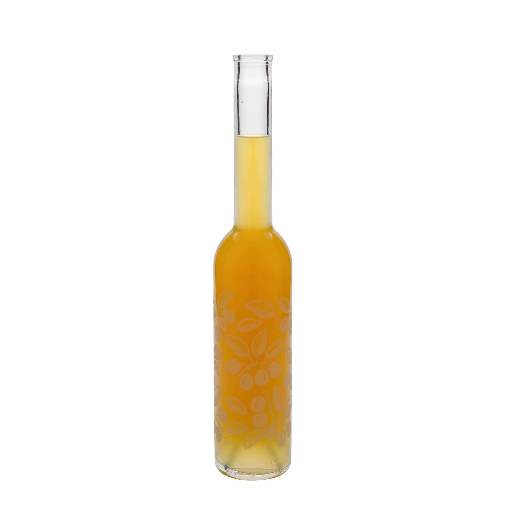 350 ml lasipullo 'Ooppera', kuvio: mirabelli, suu: korkki