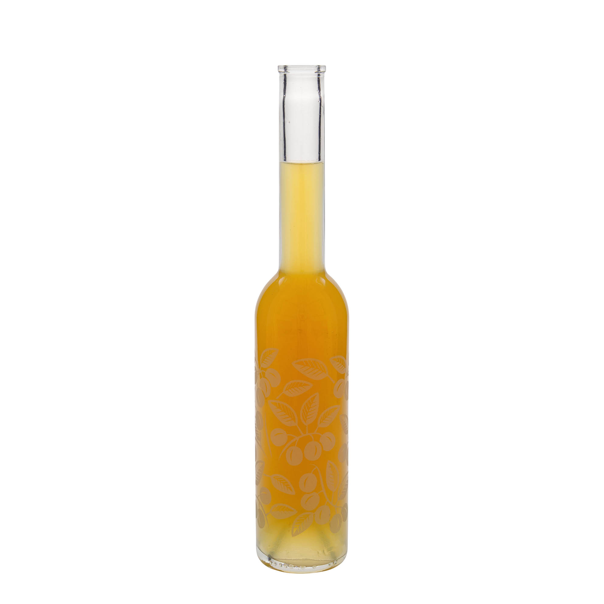350 ml lasipullo 'Ooppera', kuvio: mirabelli, suu: korkki