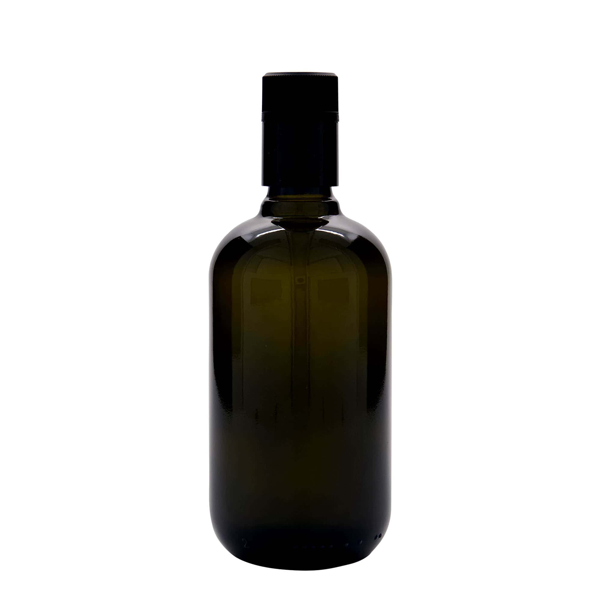 500 ml etikka-/öljypullo 'Biolio', lasia, antiikkivihreä, suuaukko: DOP