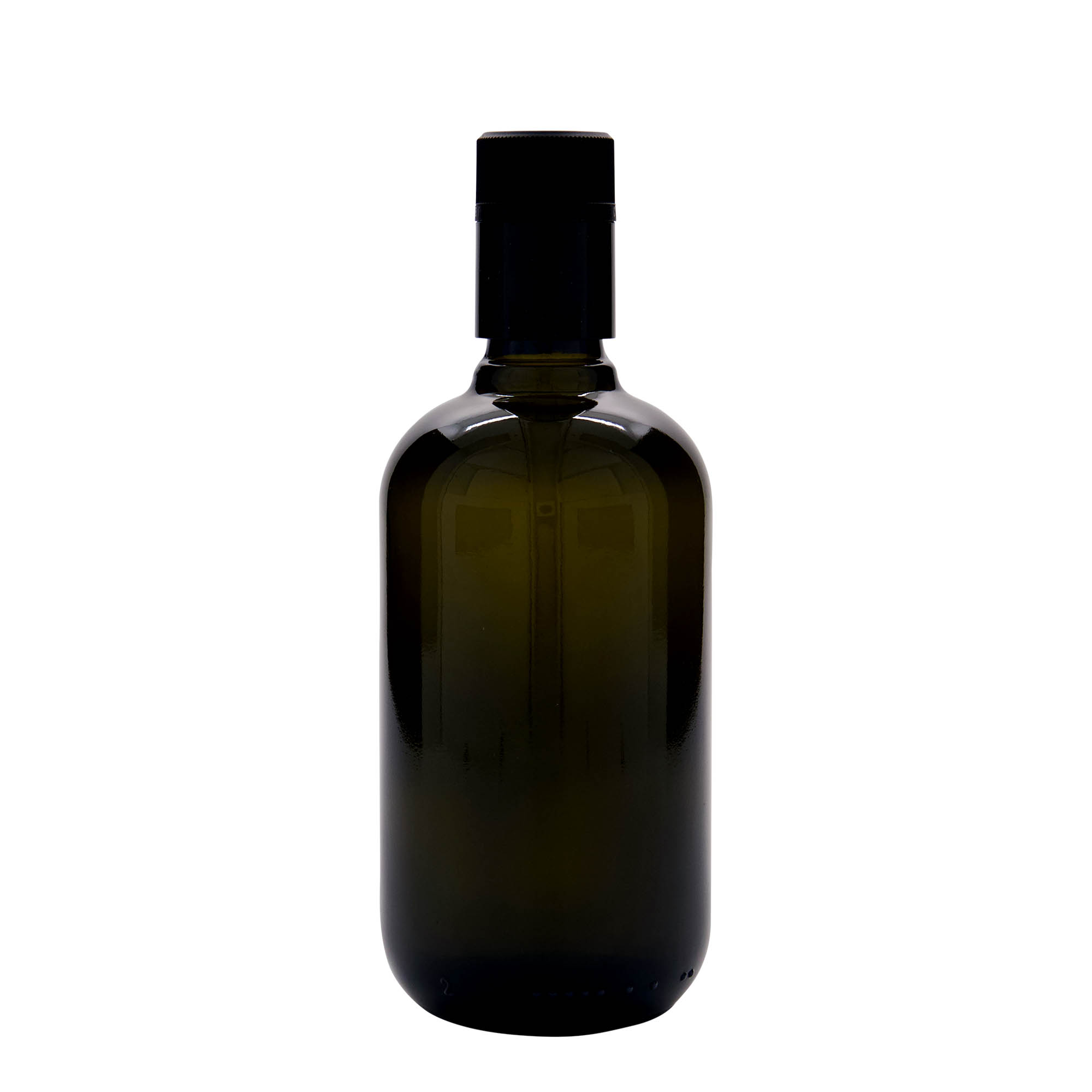 500 ml etikka-/öljypullo ”Biolio”, lasia, antiikkivihreä, suuaukko: DOP