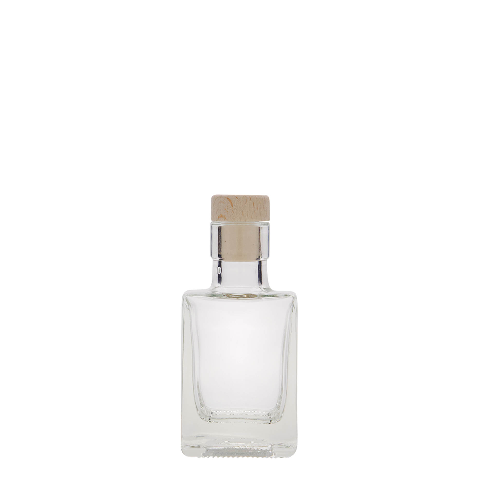50 ml lasipullo 'Cube', neliömäinen, suuaukko: korkki