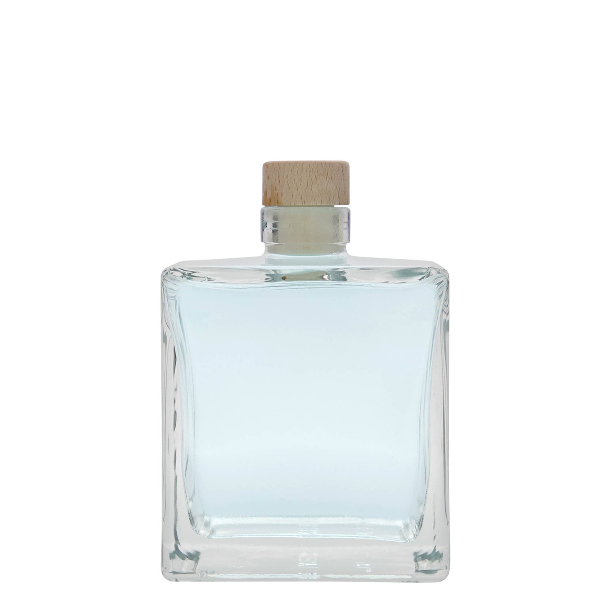 500 ml lasipullo 'Cube', neliömäinen, suuaukko: korkki