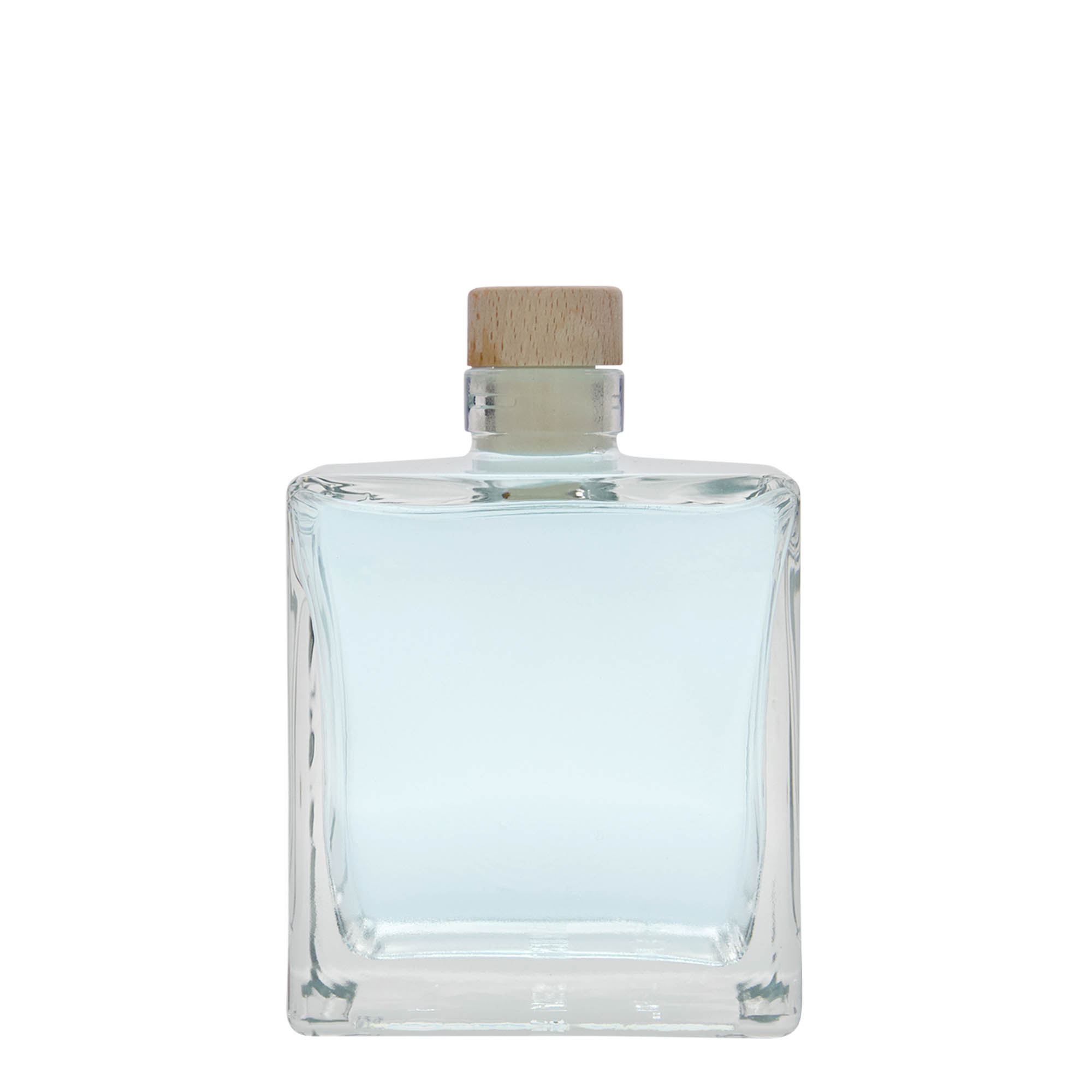 500 ml lasipullo ”Cube”, neliömäinen, suuaukko: korkki