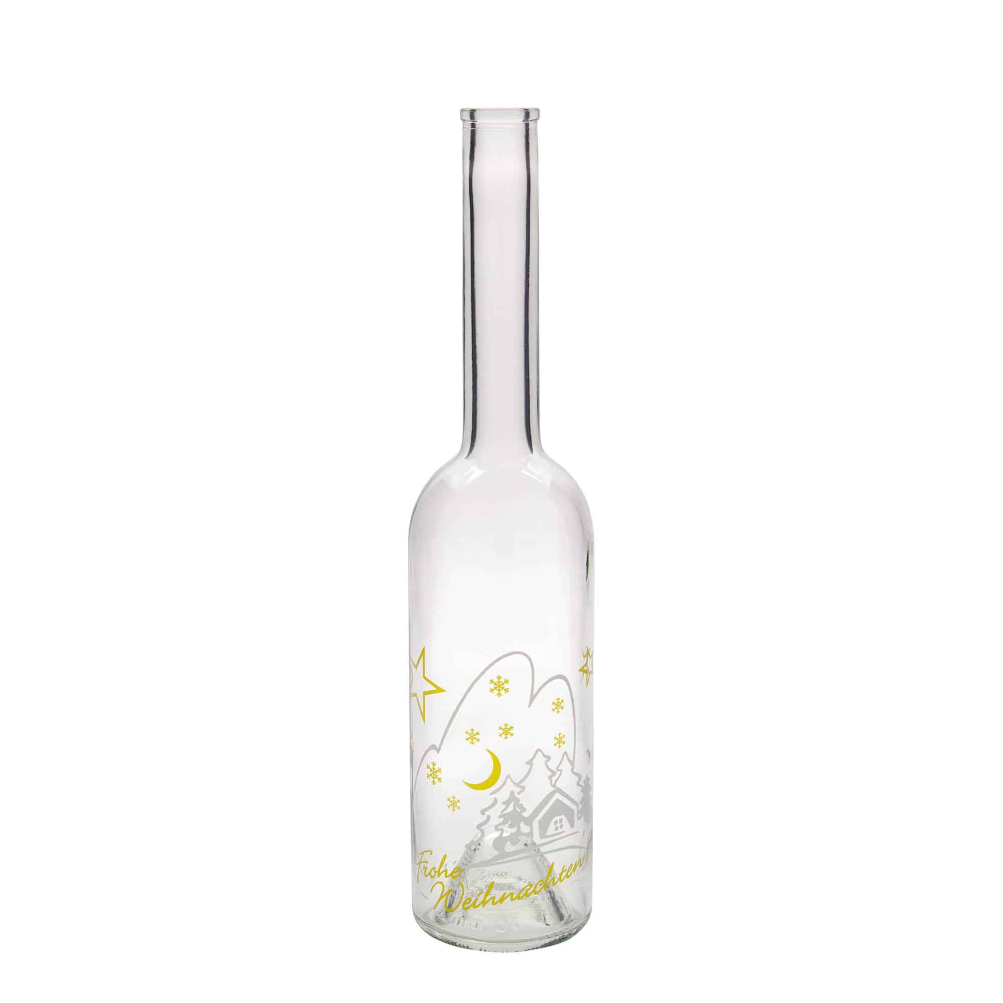 500 ml lasipullo 'Opera', kuva-aihe: joulun idylli, suuaukko: korkki