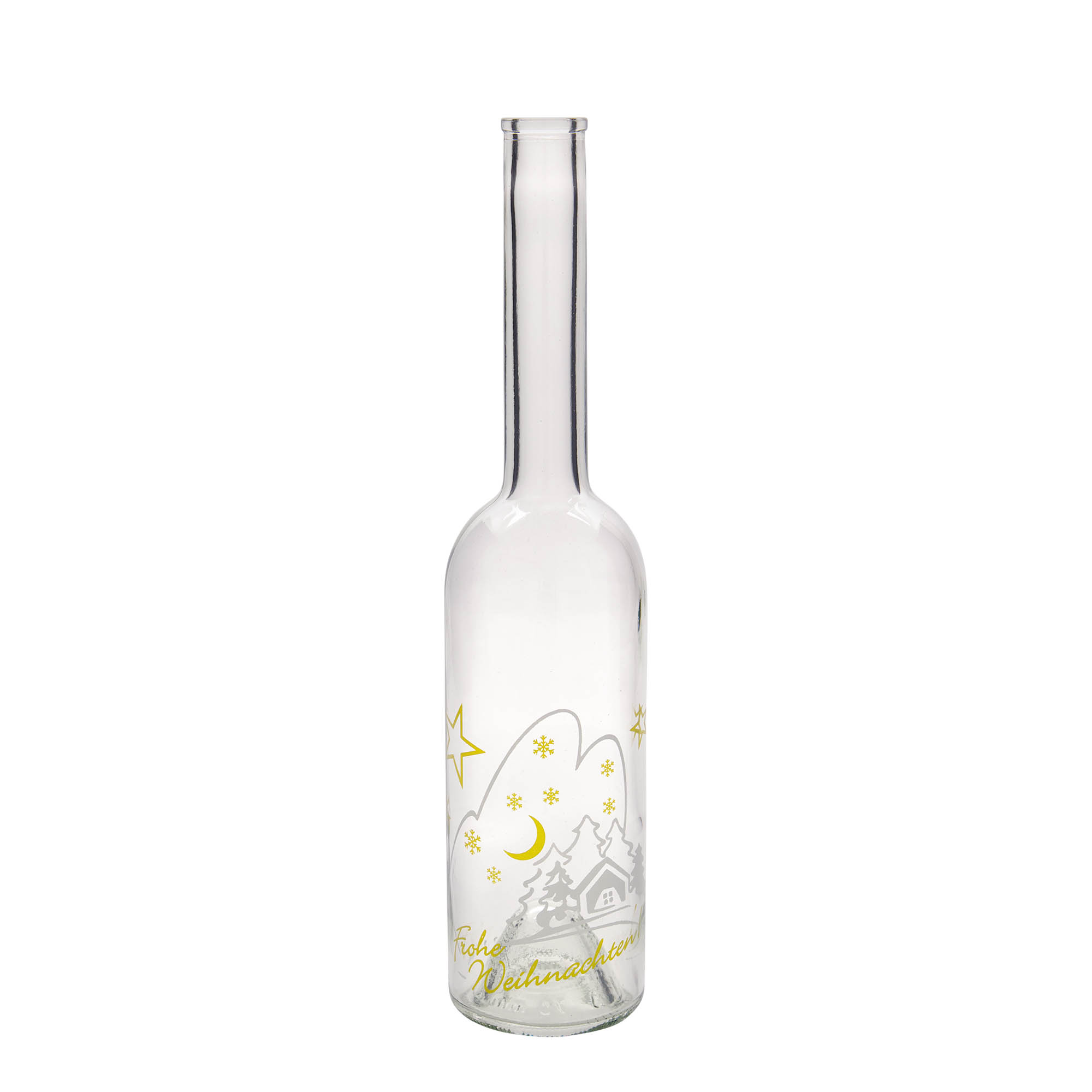 500 ml lasipullo ”Opera”, kuva-aihe: joulun idylli, suuaukko: korkki