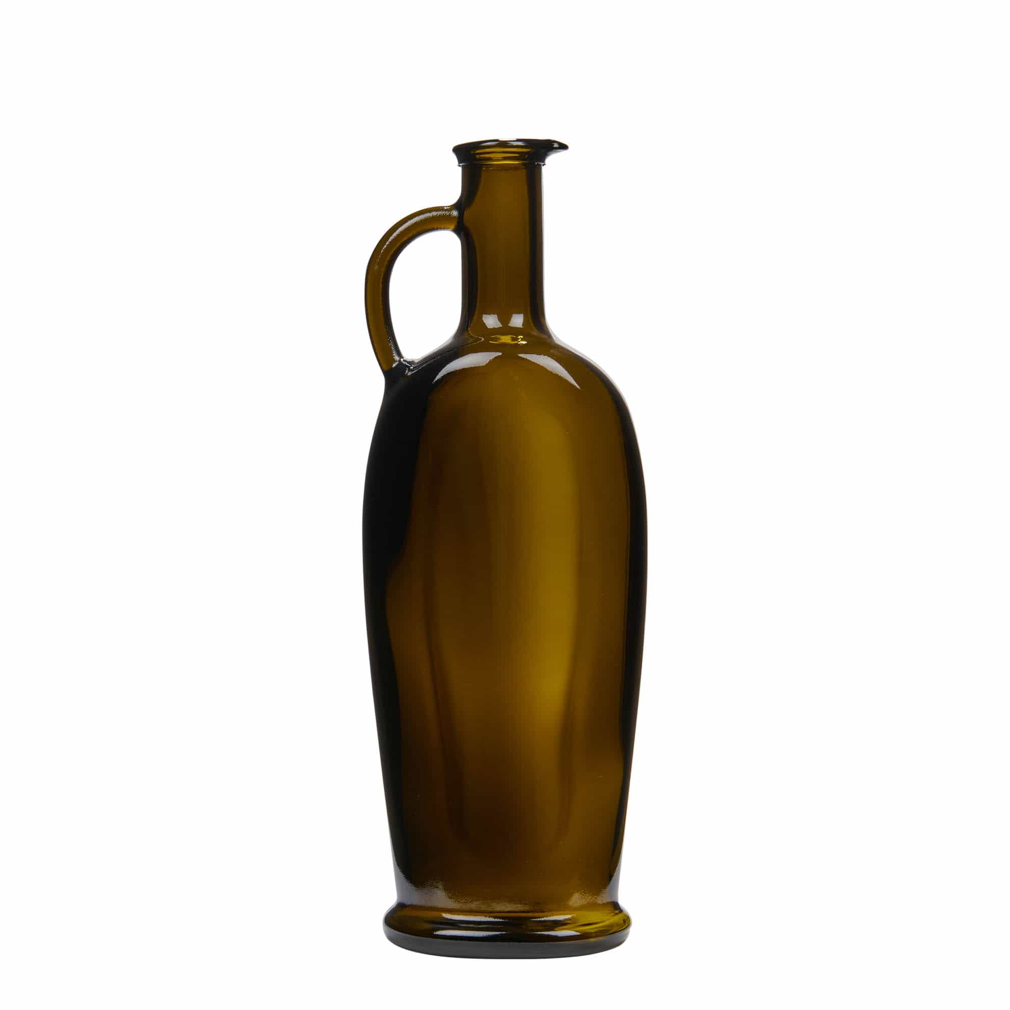 500 ml lasipullo ”Eleganta”, ovaali, antiikkivihreä, suuaukko: korkki