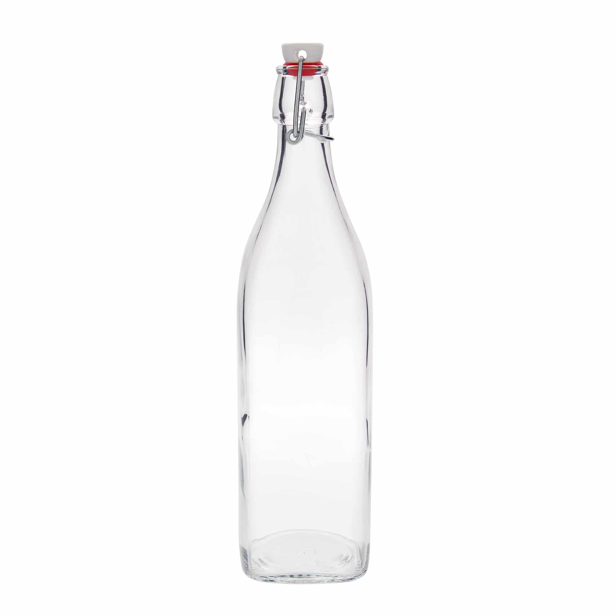 1 000 ml lasipullo ”Swing, neliö, suuaukko: lukittava sanka