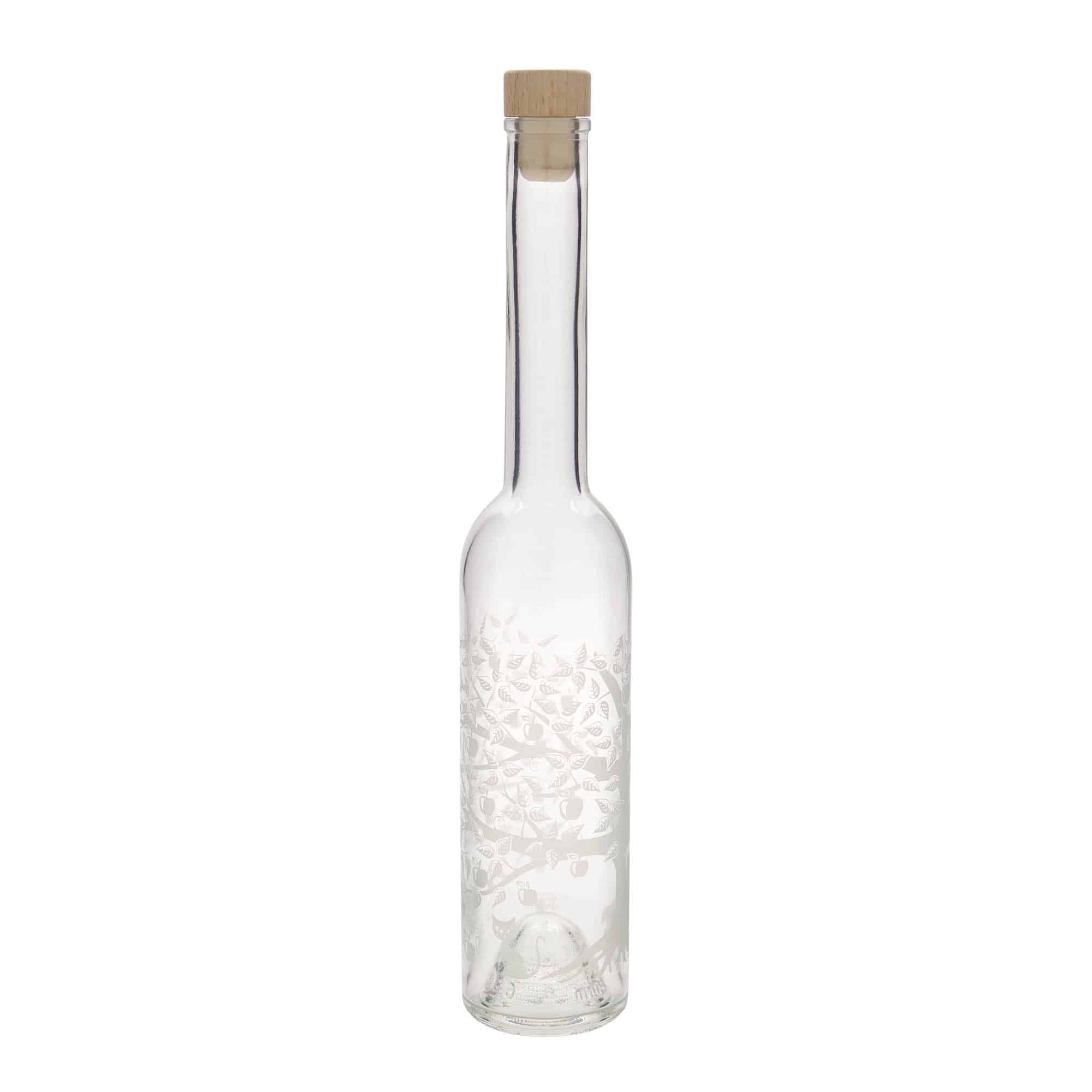 350 ml lasipullo 'Ooppera', kuvio: omenapuu, suu: korkki