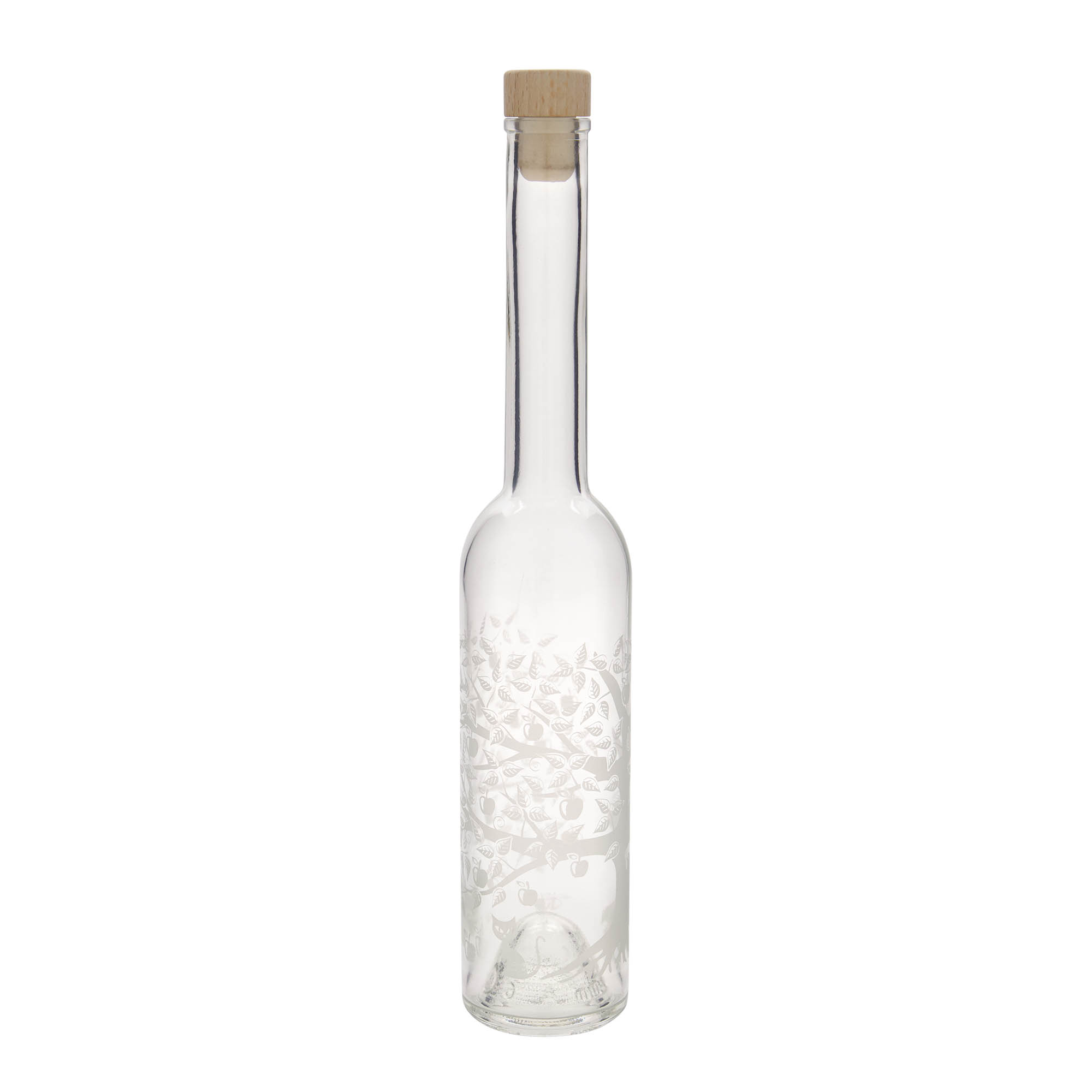 350 ml lasipullo 'Opera', kuvio: omenapuu, suuaukko: korkki