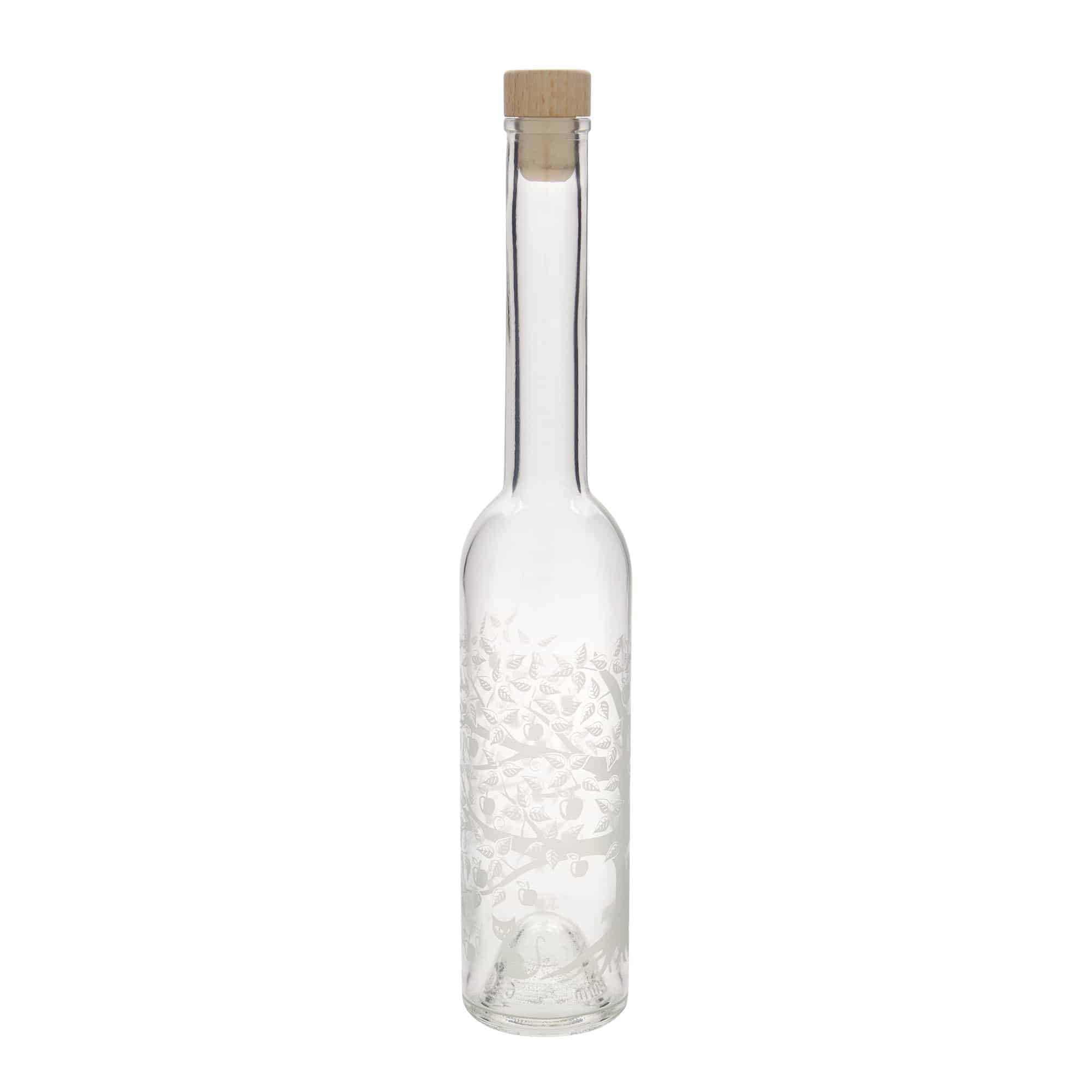 350 ml lasipullo ”Opera”, kuvio: omenapuu, suuaukko: korkki
