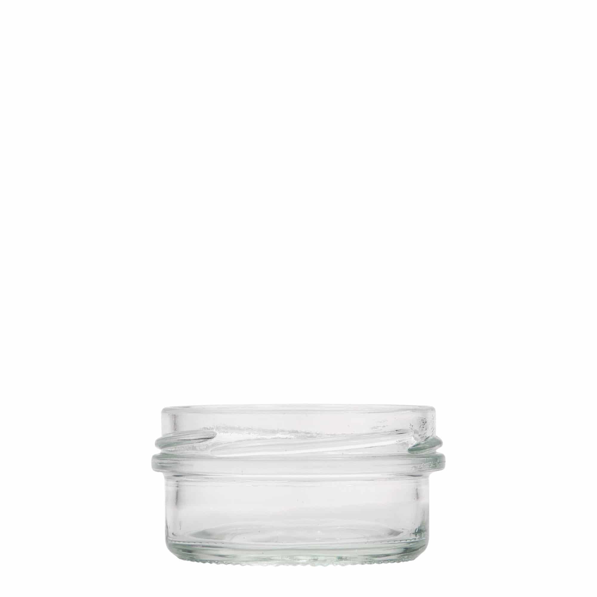 65 ml matala käännettävä lasipurkki, suuaukko: Twist-Off (TO 66)