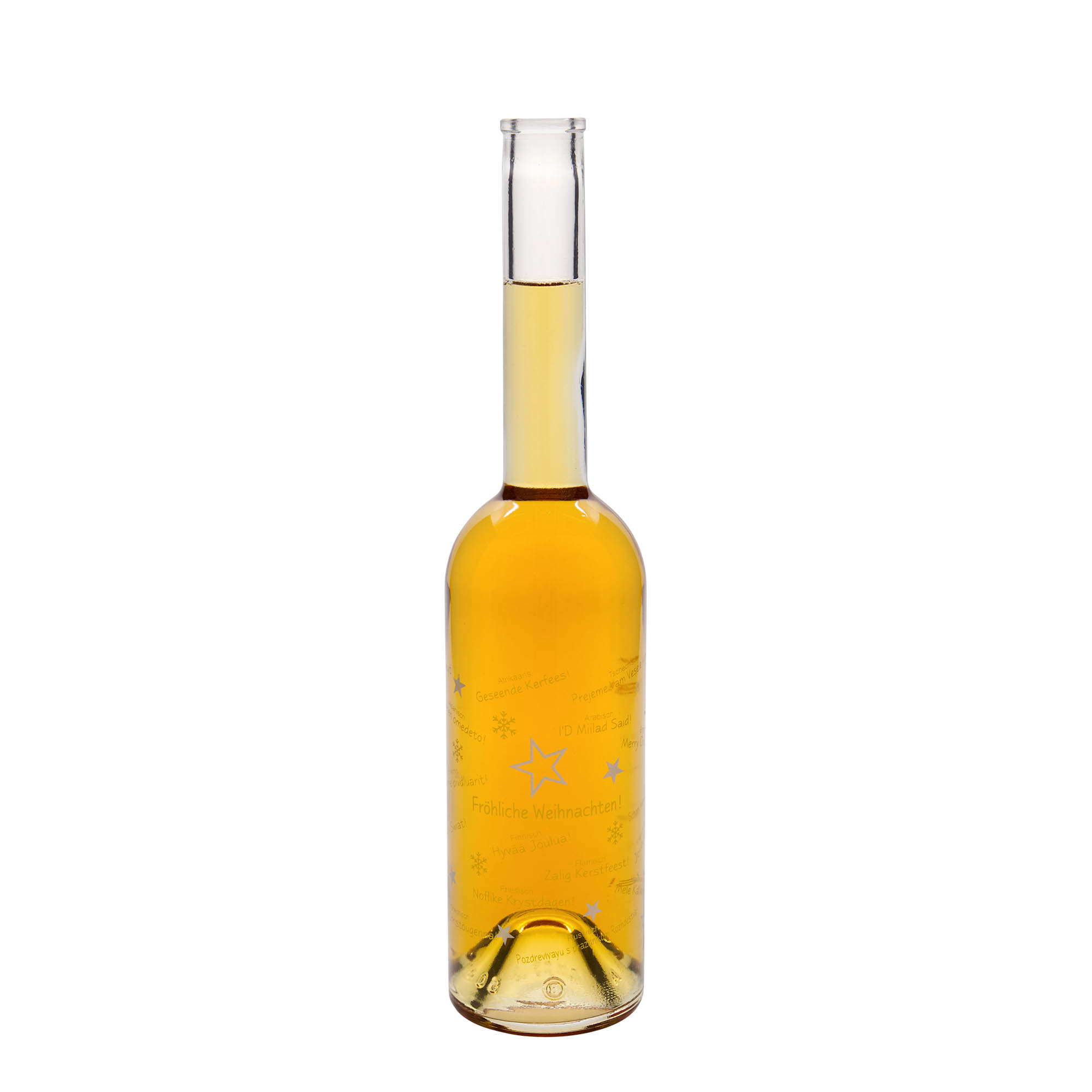 500 ml lasipullo 'Opera', kuvitus: Joulu maailmalla, suuaukko: korkki
