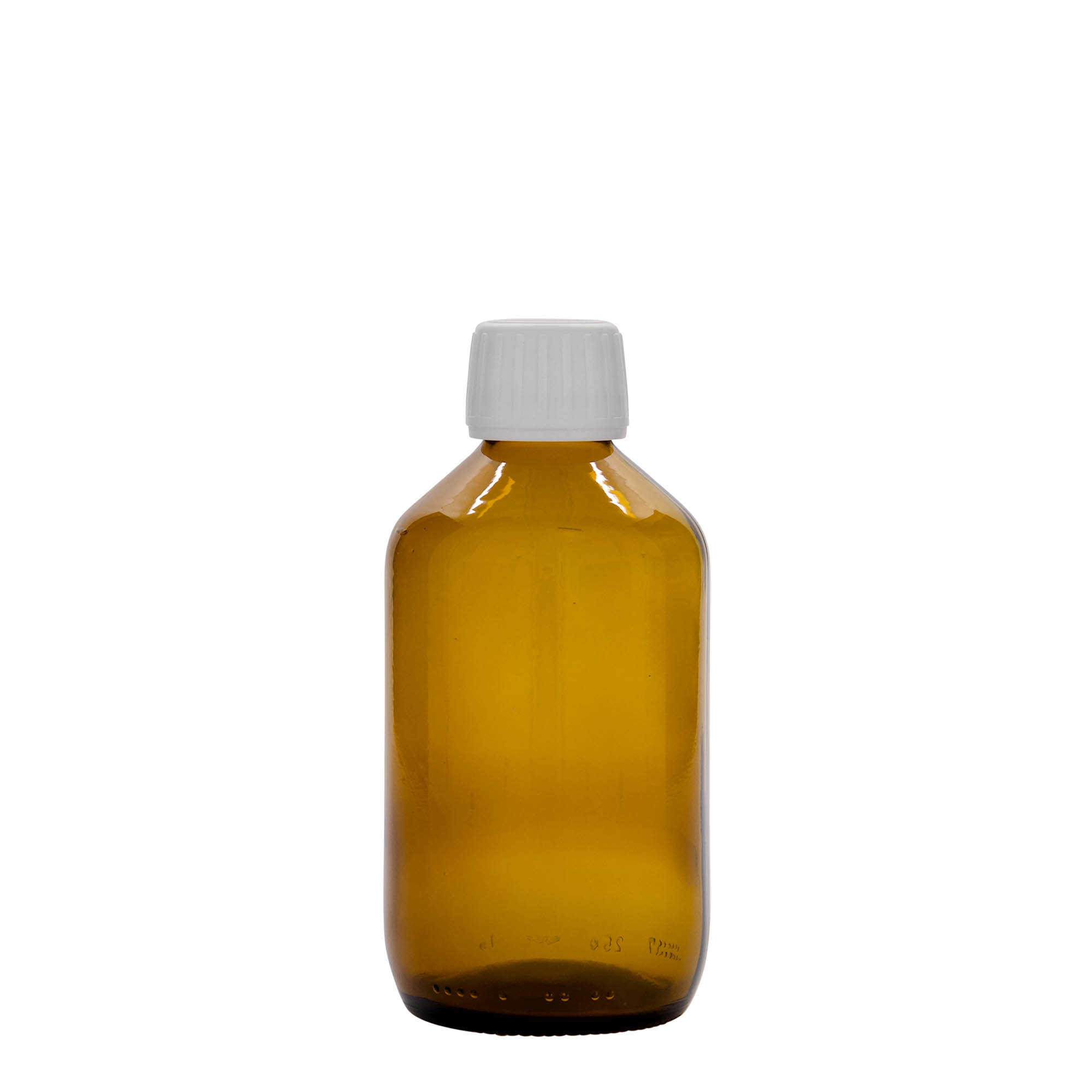250 ml lääkepullo, ruskea, lasi, suuaukko: PP 28
