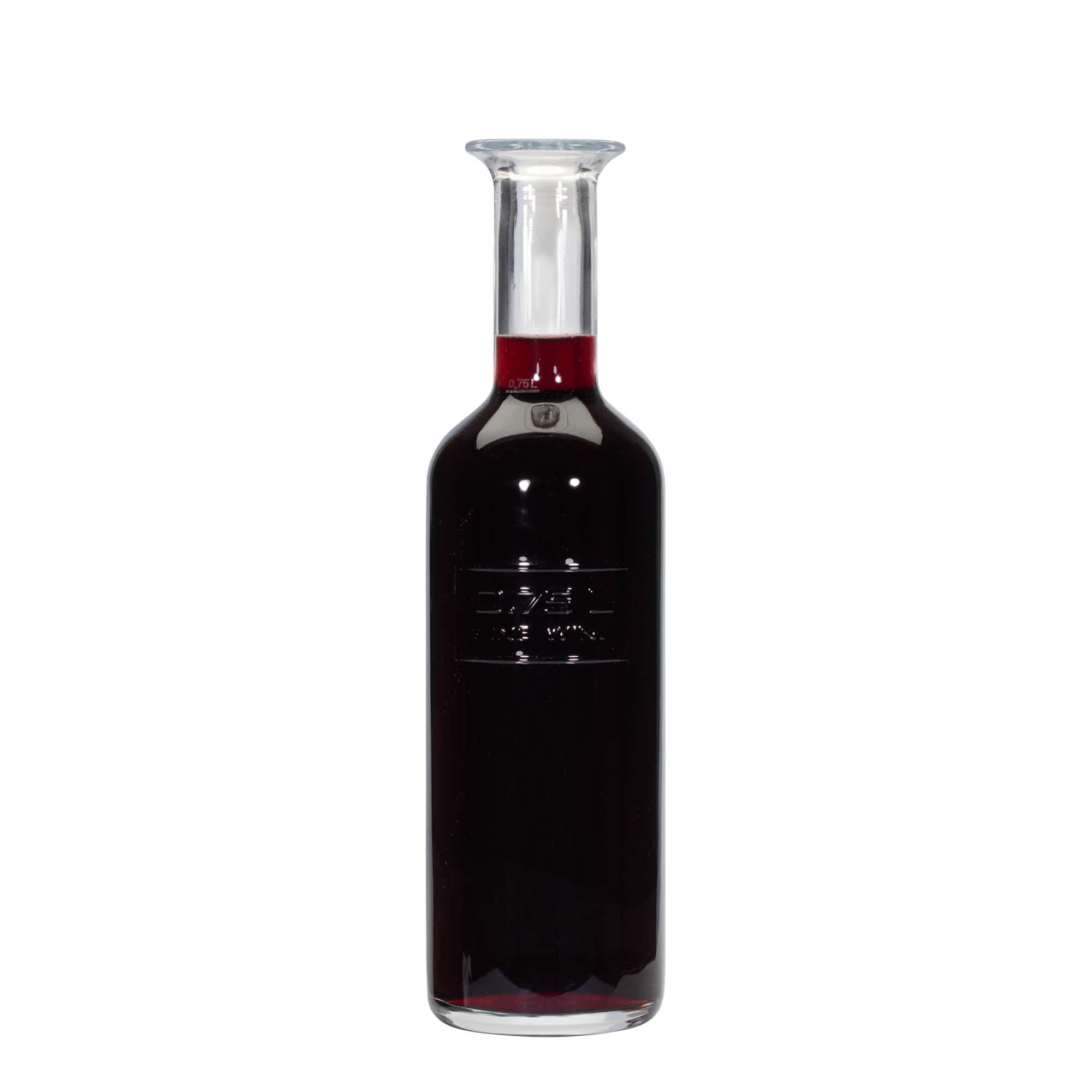 750 ml lasipullo 'Optima Fine Wine', suuaukko: korkki
