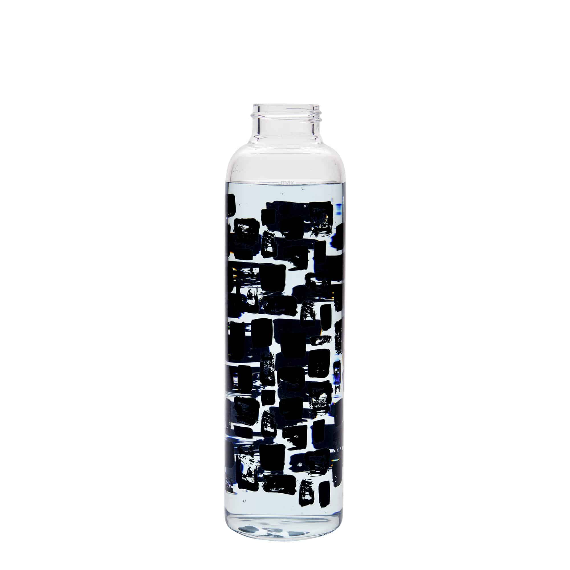 500 ml juomapullo 'Perseus - Mustat suorakulmiot', suuaukko: ruuvikorkki