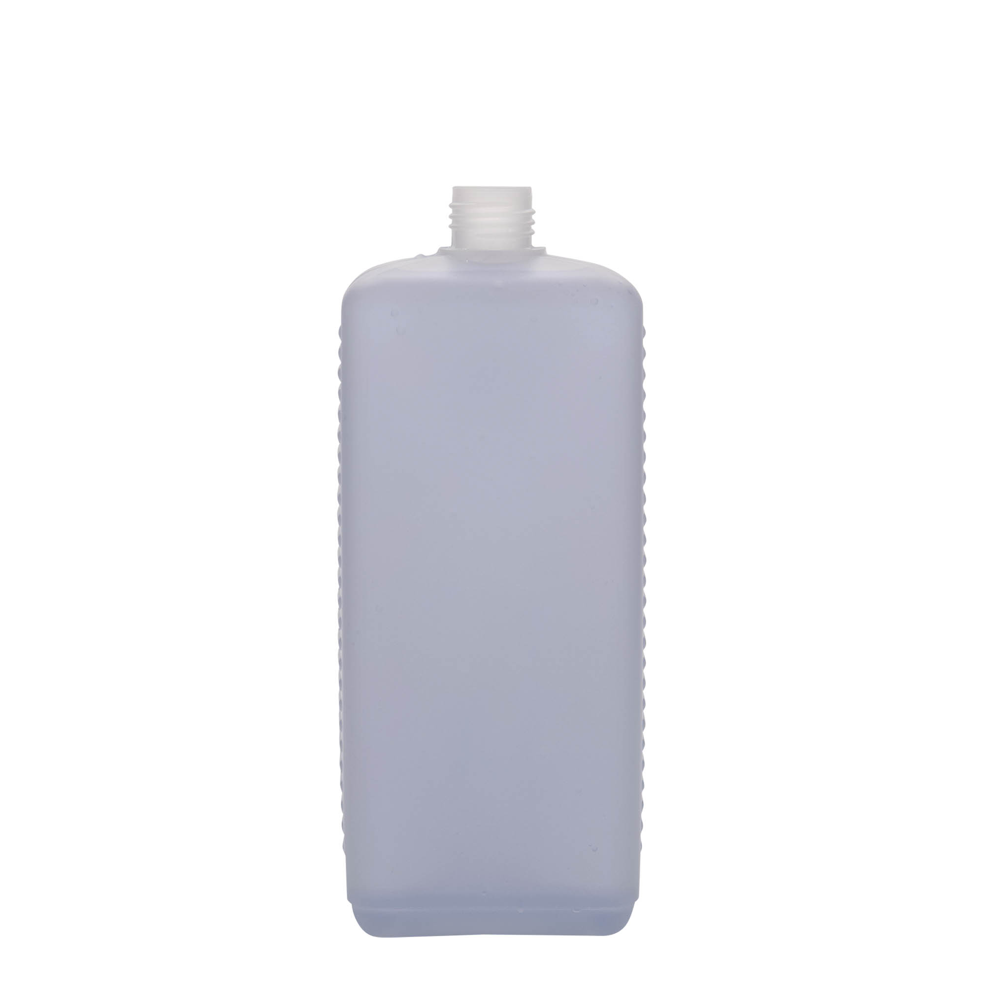 1 000 ml kanisteripullo, suorakaiteen muotoinen, HDPE-muovia, luonnonvärinen, suuaukon koko: DIN 25 EPE