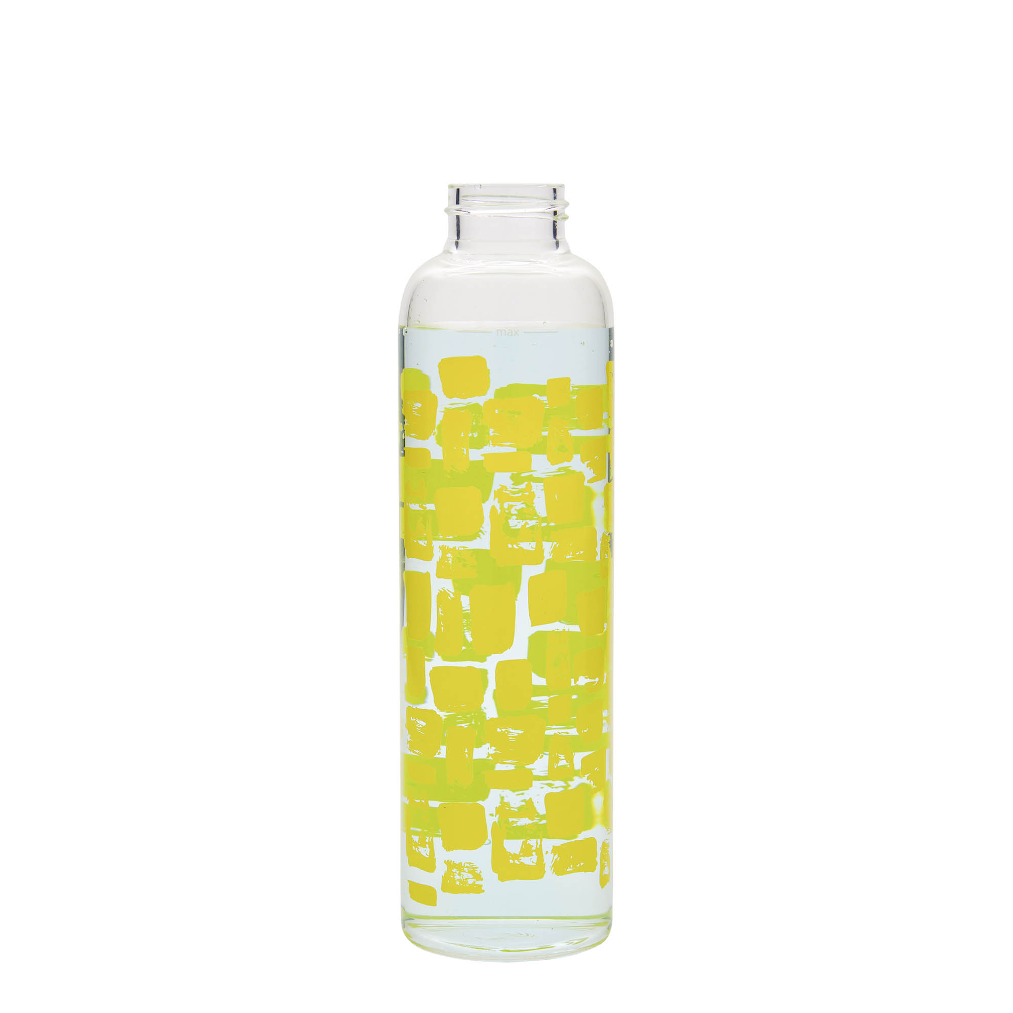 500 ml juomapullo 'Perseus - Keltaiset suorakulmiot', suuaukko: ruuvikorkki