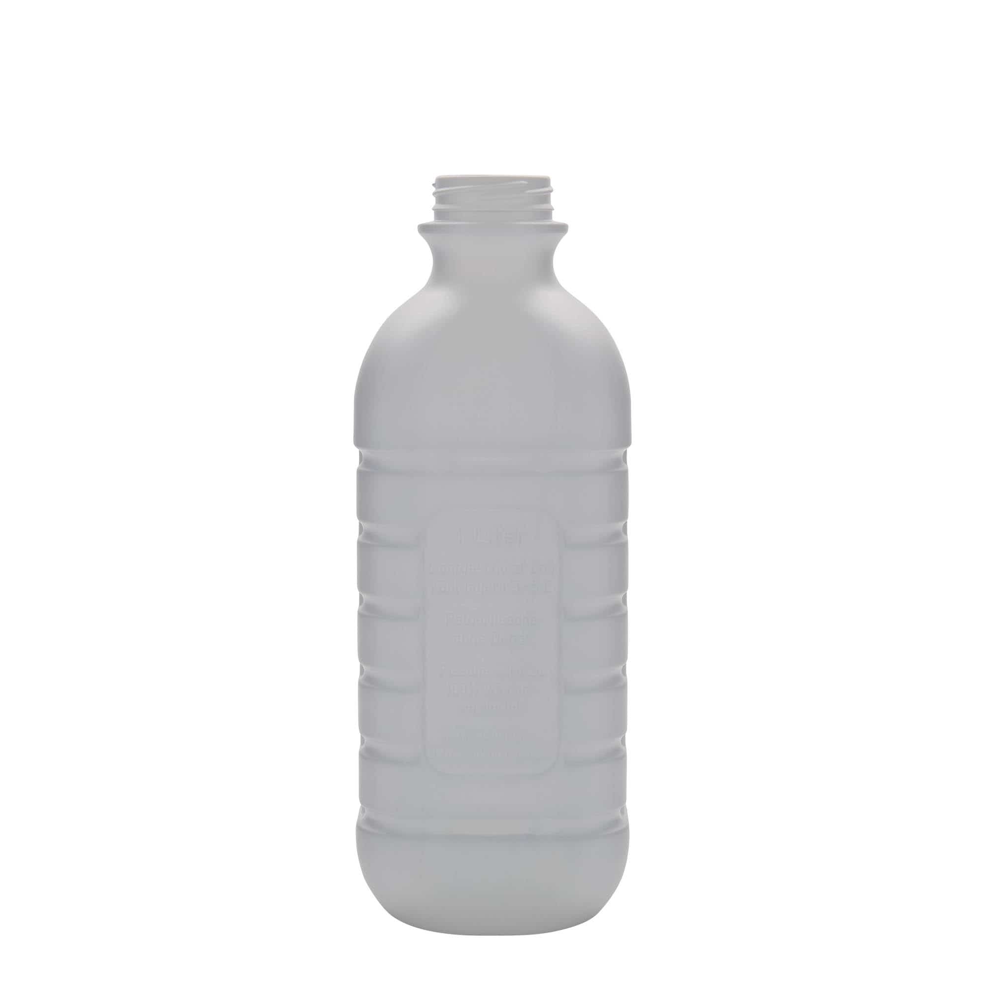 1000 ml maitopullo, nelikulma, HDPE-muovi, valk., suu: PEHD40 1000 ml maitopullo, nelikulma, HDPE-muovi, valk., suu: PEHD40