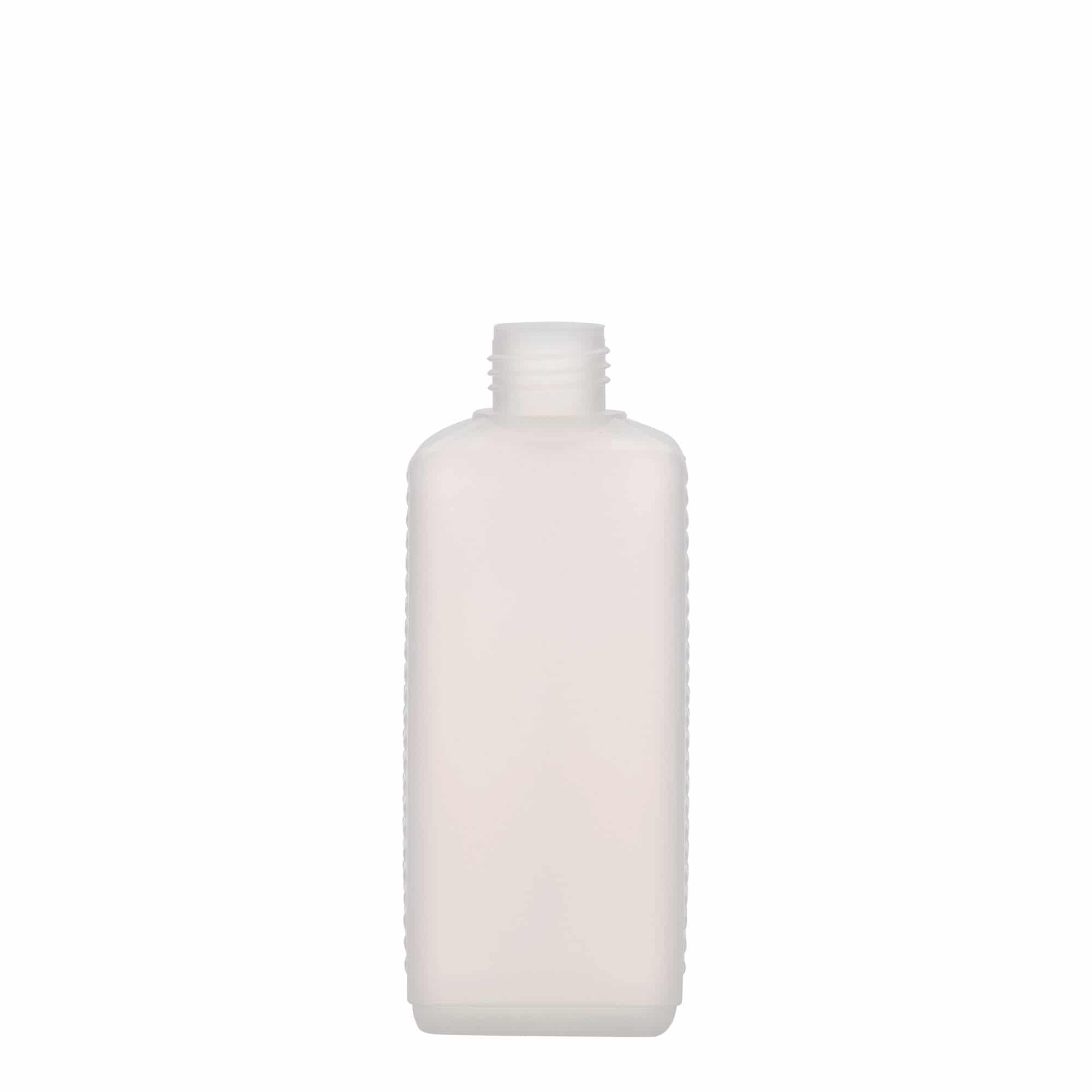 250 ml kanisteripullo, nelikulm., HDPE-muovi, natur, suu: DIN 25 EPE 250 ml kanisteripullo, nelikulm., HDPE-muovi, natur, suu: DIN 25 EPE