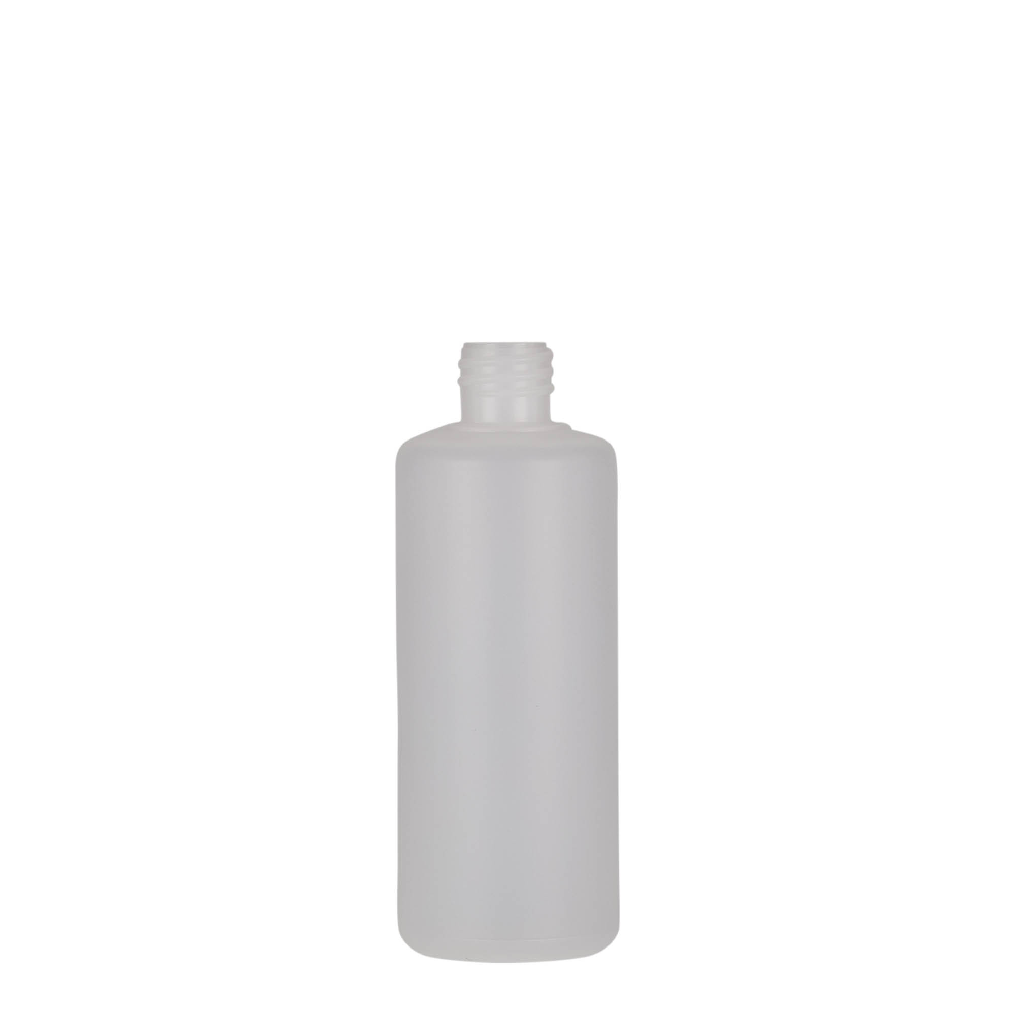 100 ml pyöreä pullo, PE-muovia, luonnonväri, suuaukko: kierrekorkki 100 ml pyöreä pullo, PE-muovia, luonnonväri, suuaukko: kierrekorkki