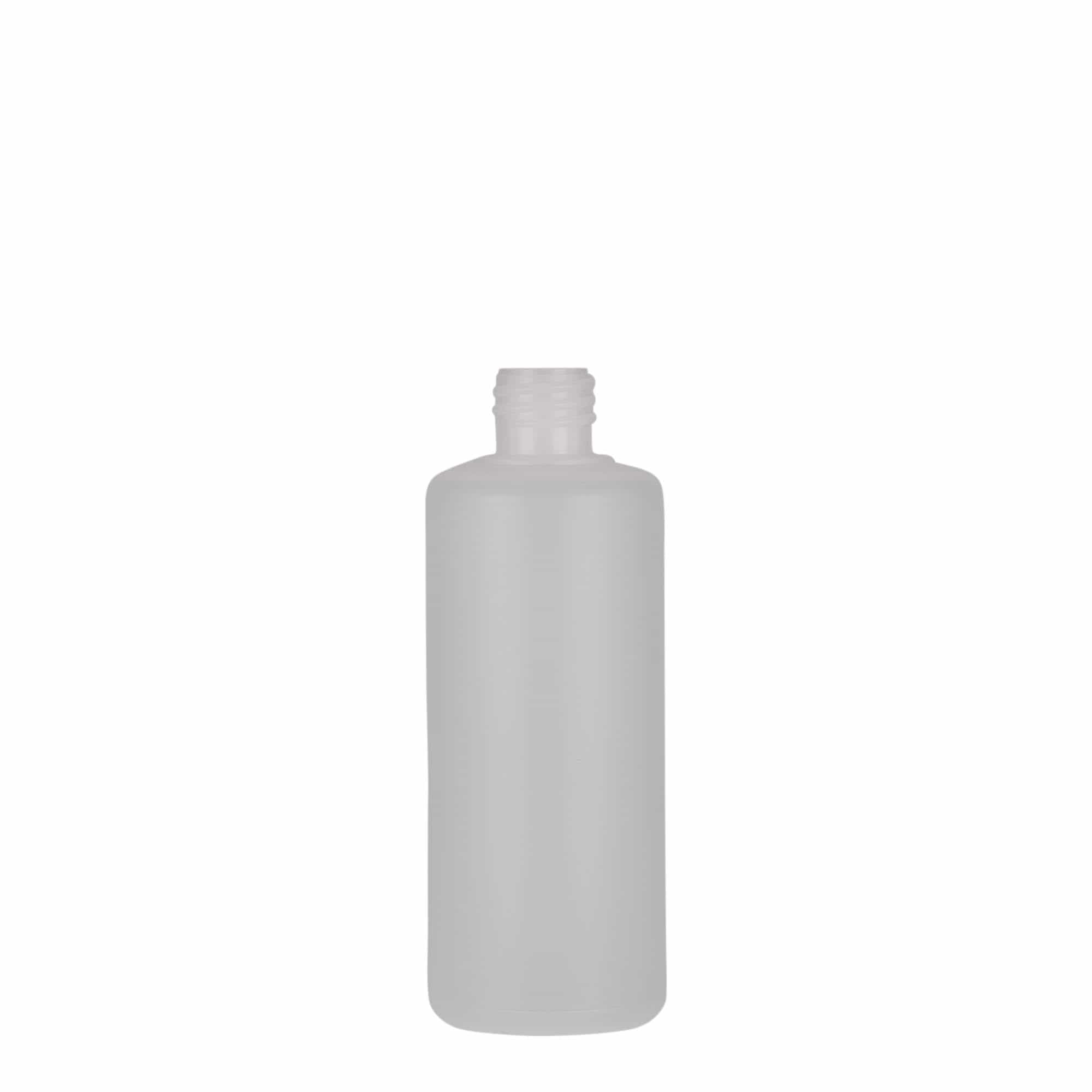 100 ml pyöreä pullo, PE-muovia, luonnonväri, suuaukko: kierrekorkki