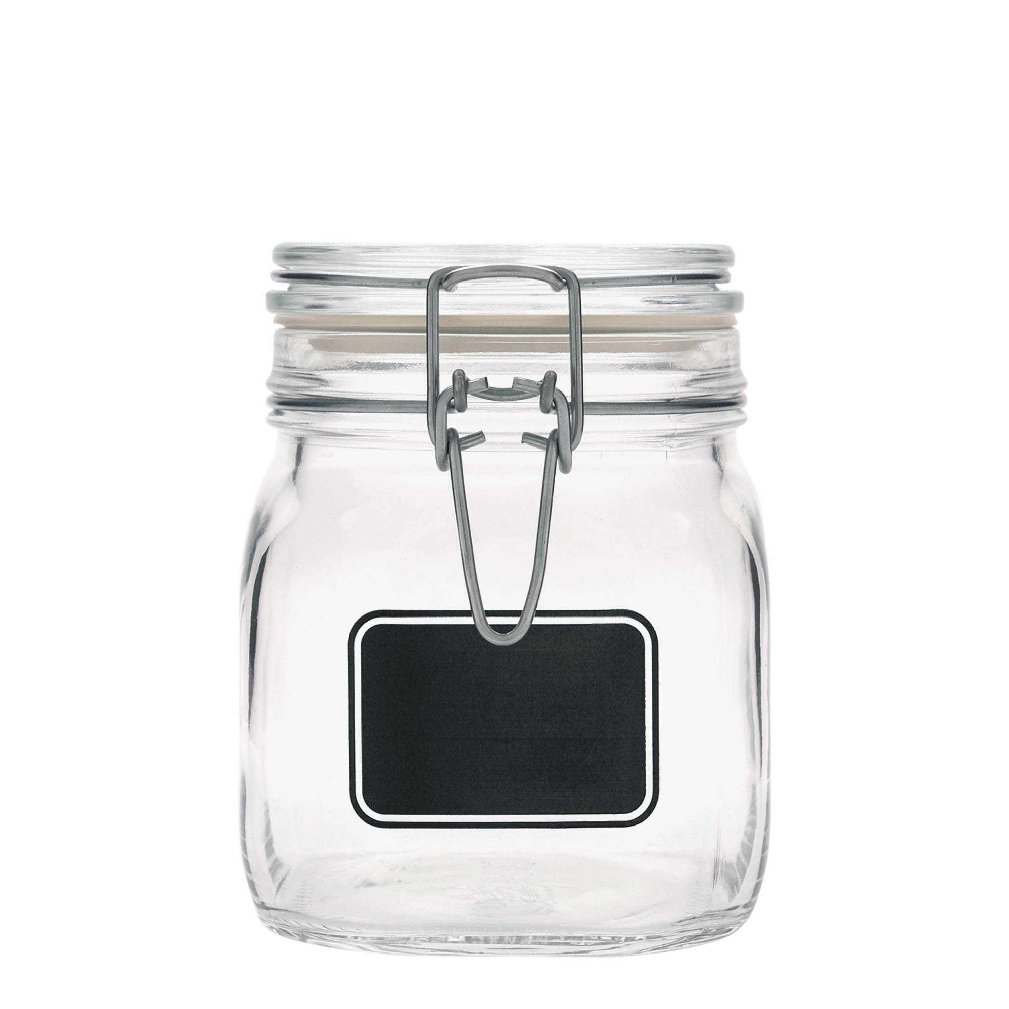 750 ml narulukollinen lasi 'Fido', kuvio: etikettikenttä, neliö, suuaukko: narulukko 750 ml narulukollinen lasi 'Fido', kuvio: etikettikenttä, neliö, suuaukko: narulukko