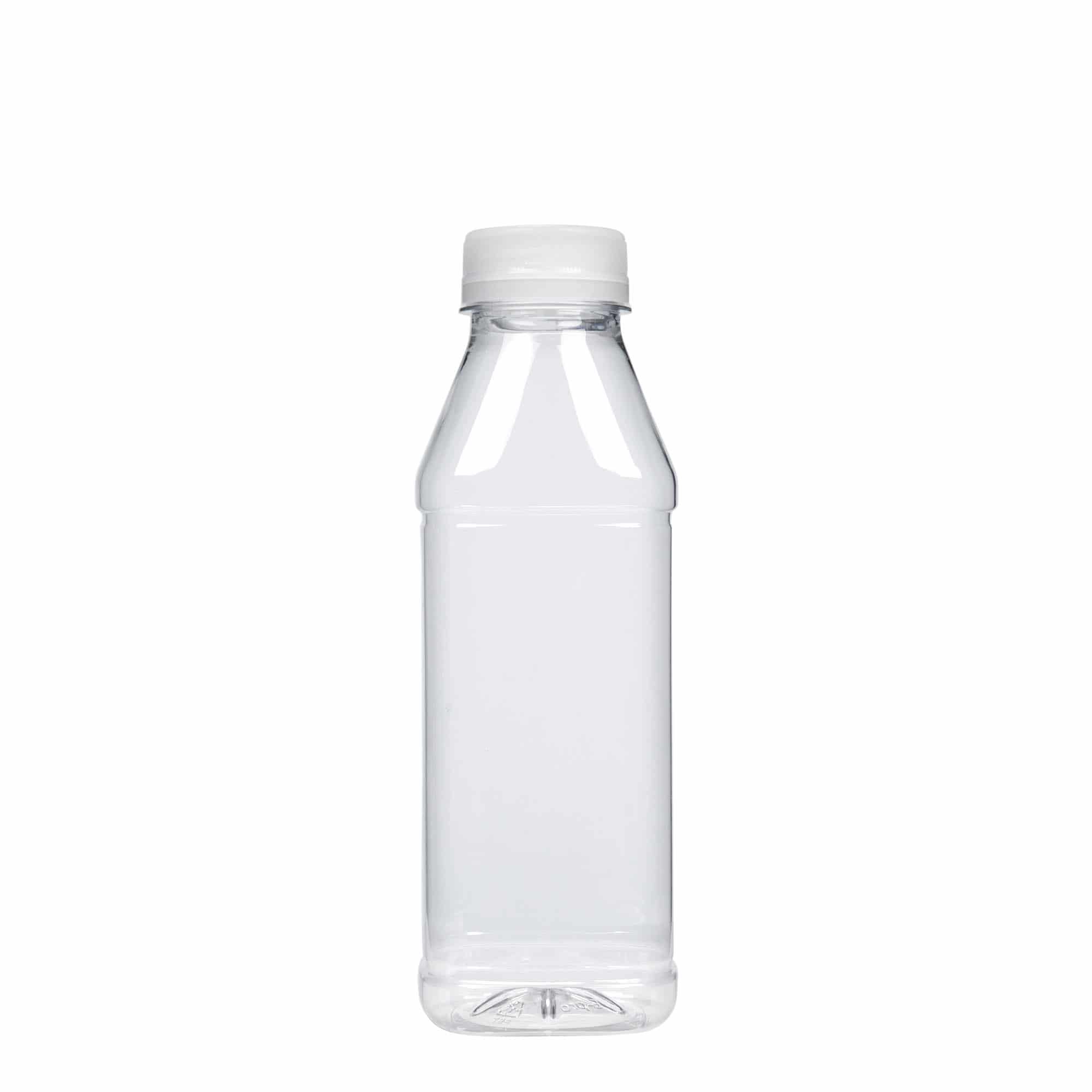 500 ml PET-pullo 'Milk and Juice Carré', neliö, muovi, suu: 38 mm