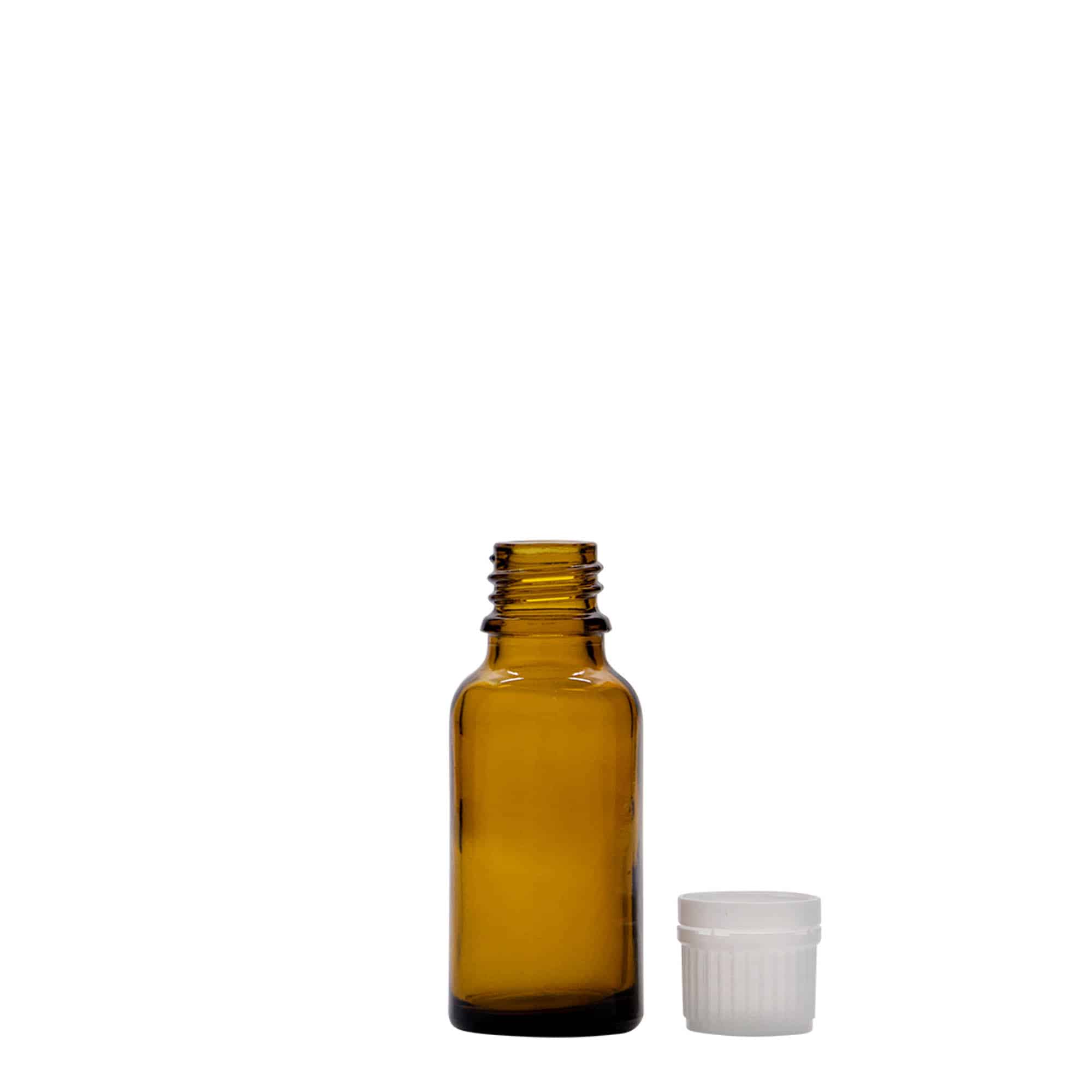 20 ml lääkepullo, lasi, ruskea, suu: DIN 18