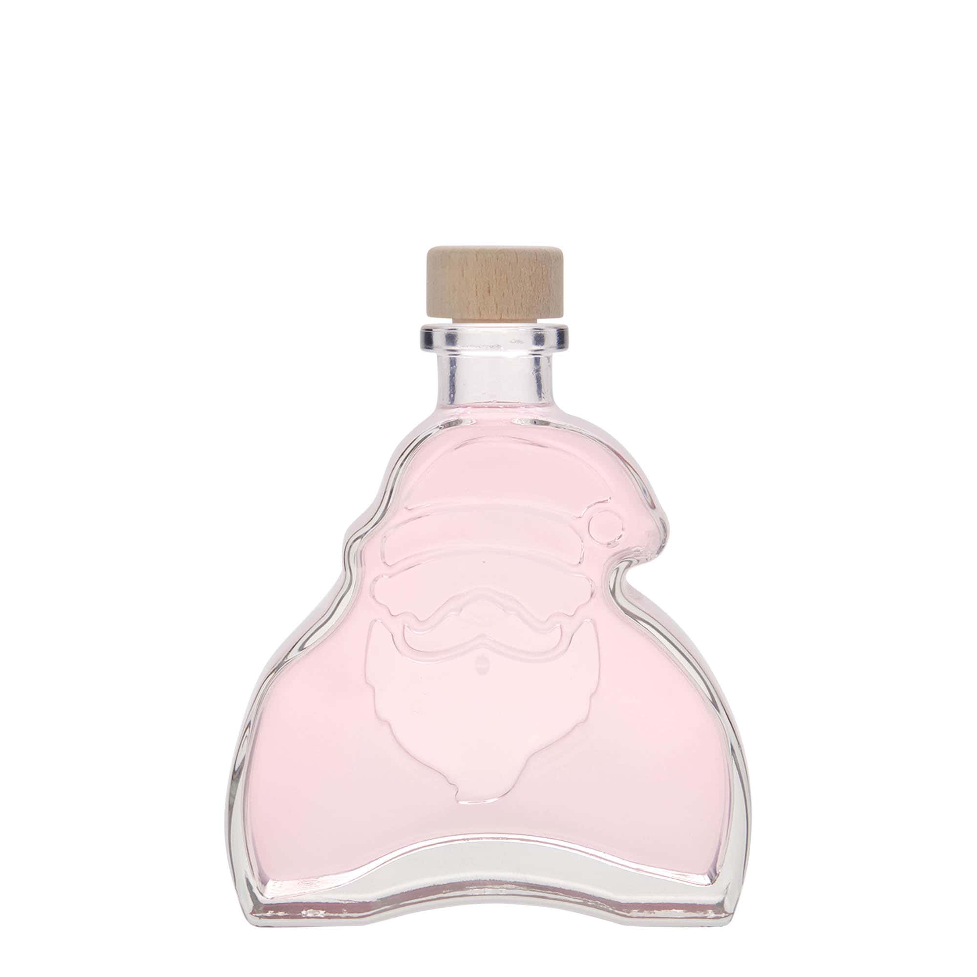 200 ml lasipullo 'Santa Claus', suu: korkki