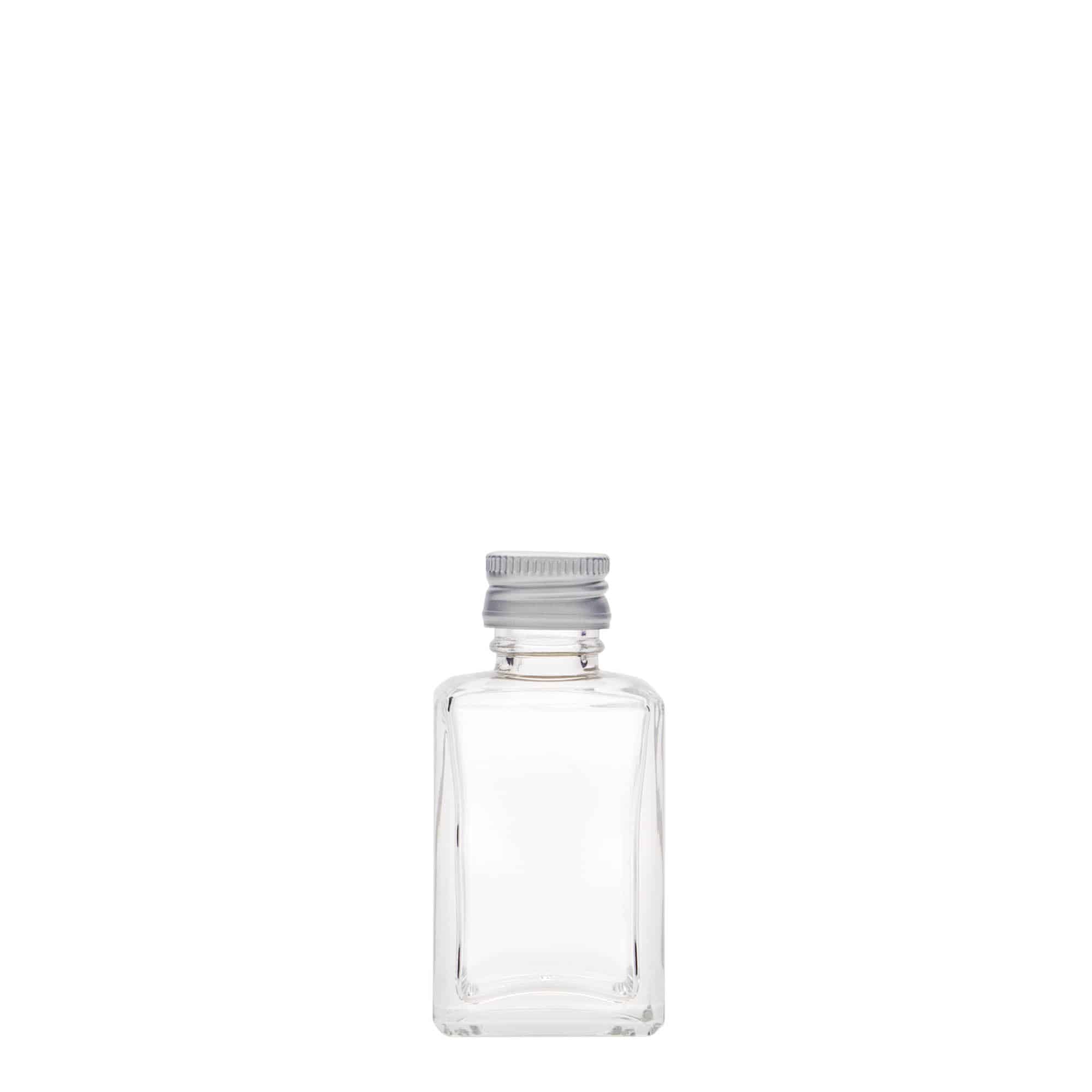 30 ml lasipullo 'Tamme', neliömäinen, suuaukko: PP 18