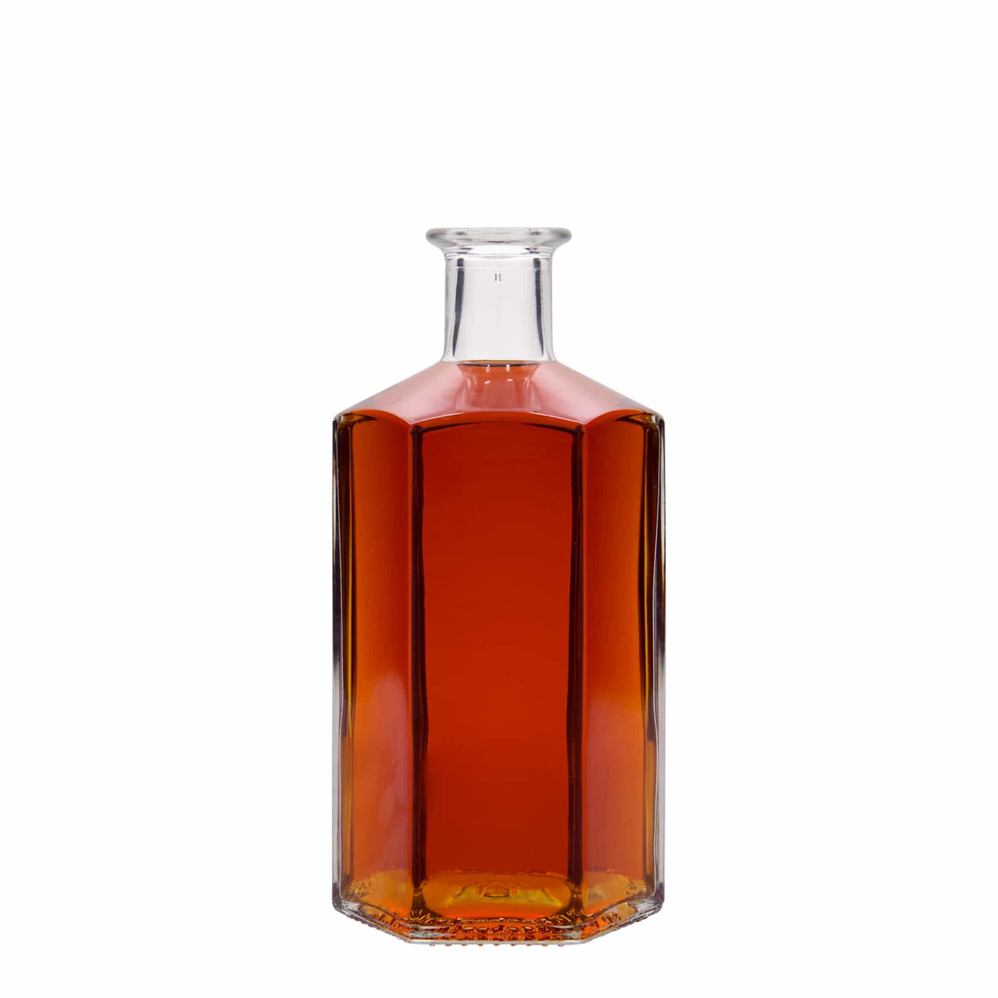 500 ml lasipullo apteekkarille 'Jimmy', kuusikulmainen, suuaukko: korkki 500 ml lasipullo apteekkarille 'Jimmy', kuusikulmainen, suuaukko: korkki