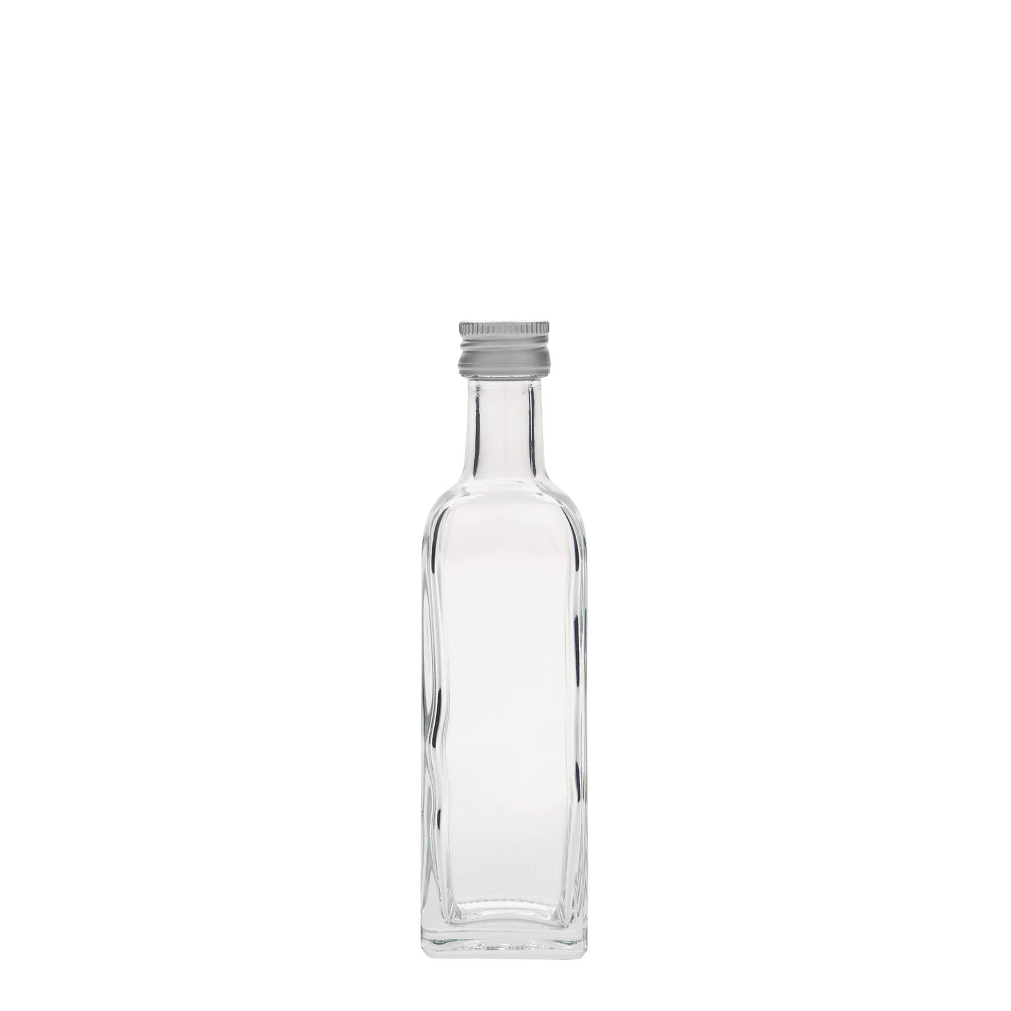 60 ml lasipullo 'Marasca', neliömäinen, suuaukko: PP 18 60 ml lasipullo 'Marasca', neliömäinen, suuaukko: PP 18