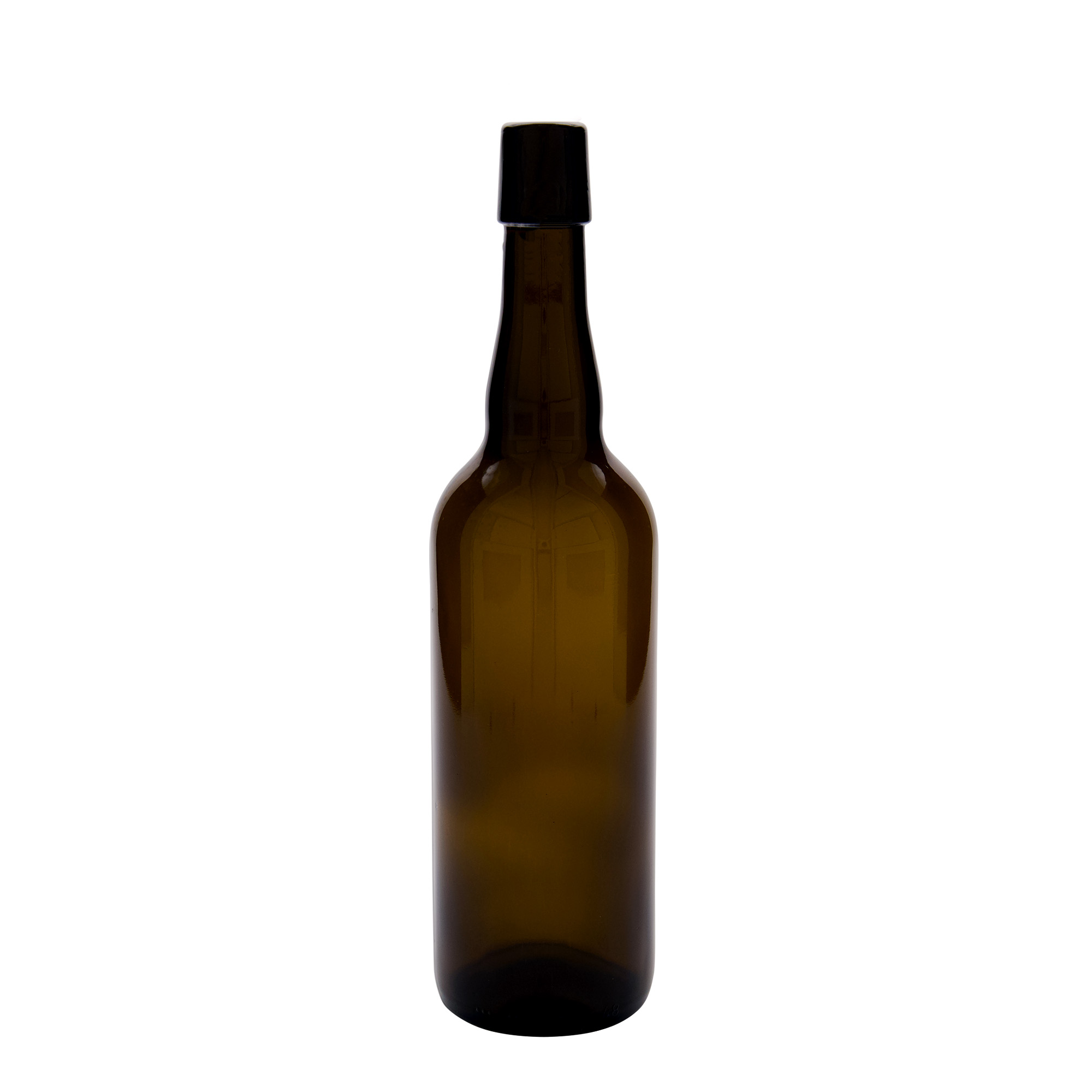750 ml olutpullo Belgia, lasi, ruskea, suuaukko: lukittava kansi