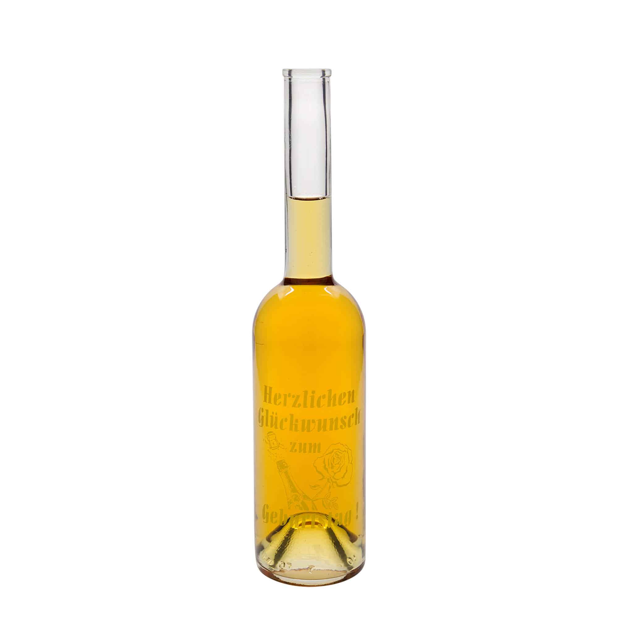 500 ml lasipullo 'Ooppera', kuvio: Apple, suu: korkki
